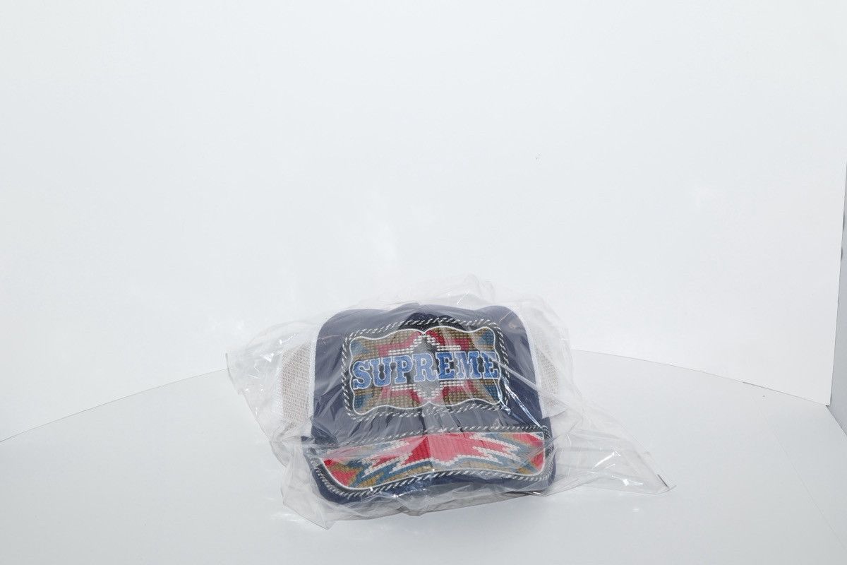 Supreme Supreme SS26 Western Embroidered Mesh 5 Panel Cap Hat Navy Size ONE SIZE - 6 Thumbnail