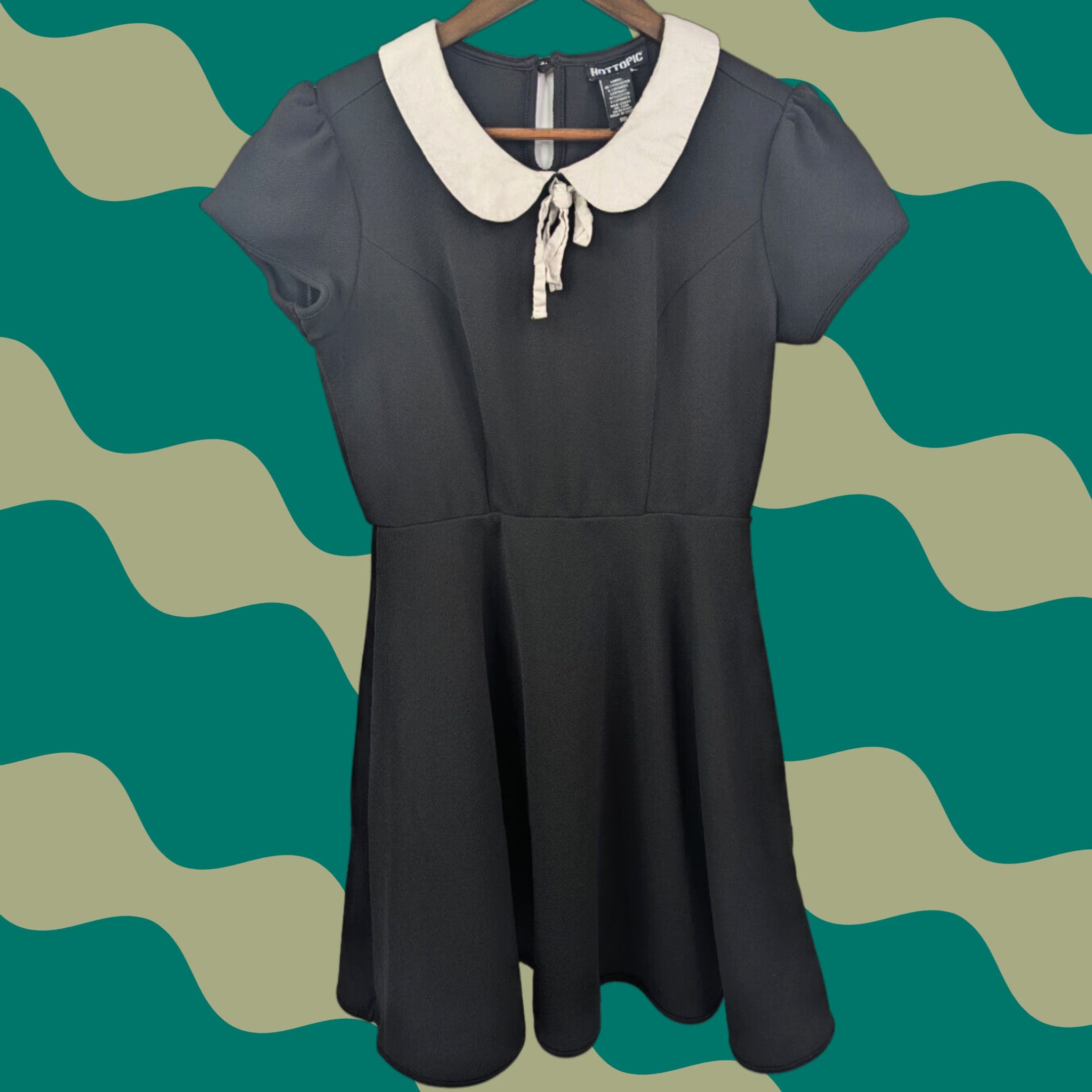 Hot Topic Hot Topic Dress Black Collar Goth Wednesday Adams Vibes Short Sleeve Medium Womens Size 32" / US 10 / IT 46 - 1 Thumbnail