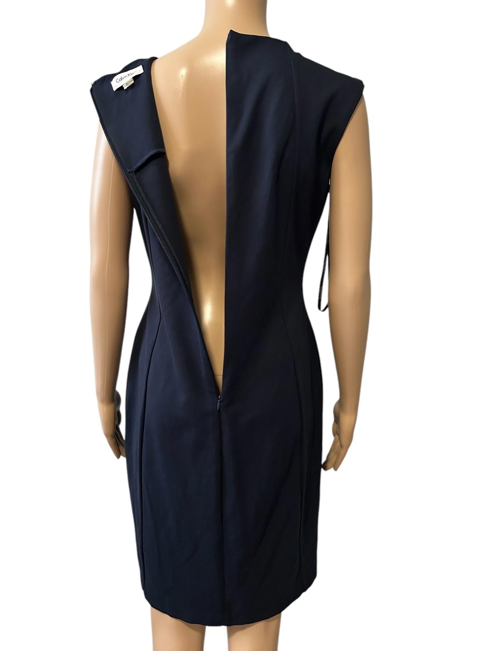 Calvin Klein Elegant Black Dress with Pearl Accents Size M / US 6-8 / IT 42-44 - 5 Thumbnail