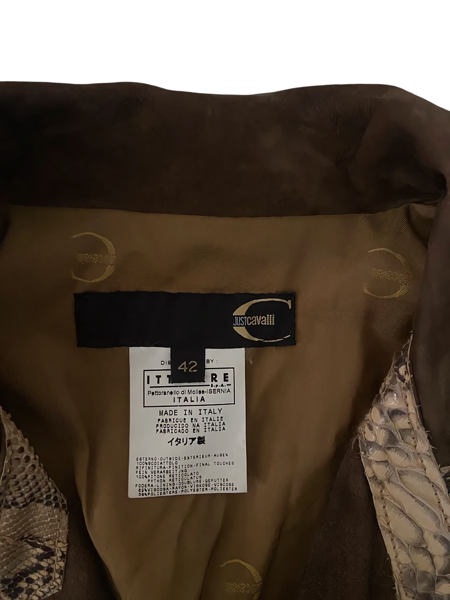 Roberto Cavalli SCOIATTOLO FUR REAL PYTHON FRONT COAT JACKET Size M / US 6-8 / IT 42-44 - 5 Thumbnail