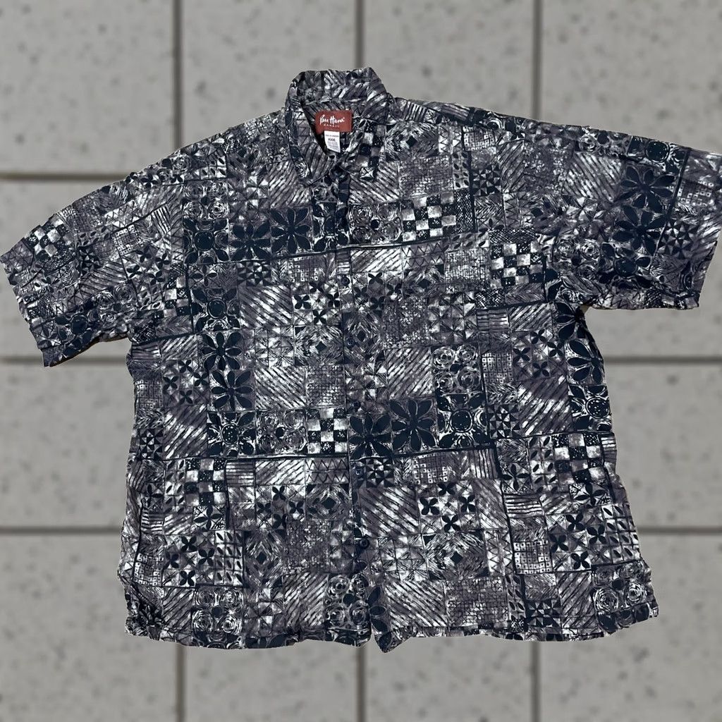 Vintage Pau Hana Hawaiian Shirt Men XXXL Brown Tribal Floral Plaid Camp Short Sleeve 3XL Size US XXL / EU 58 / 5 - 1 Thumbnail