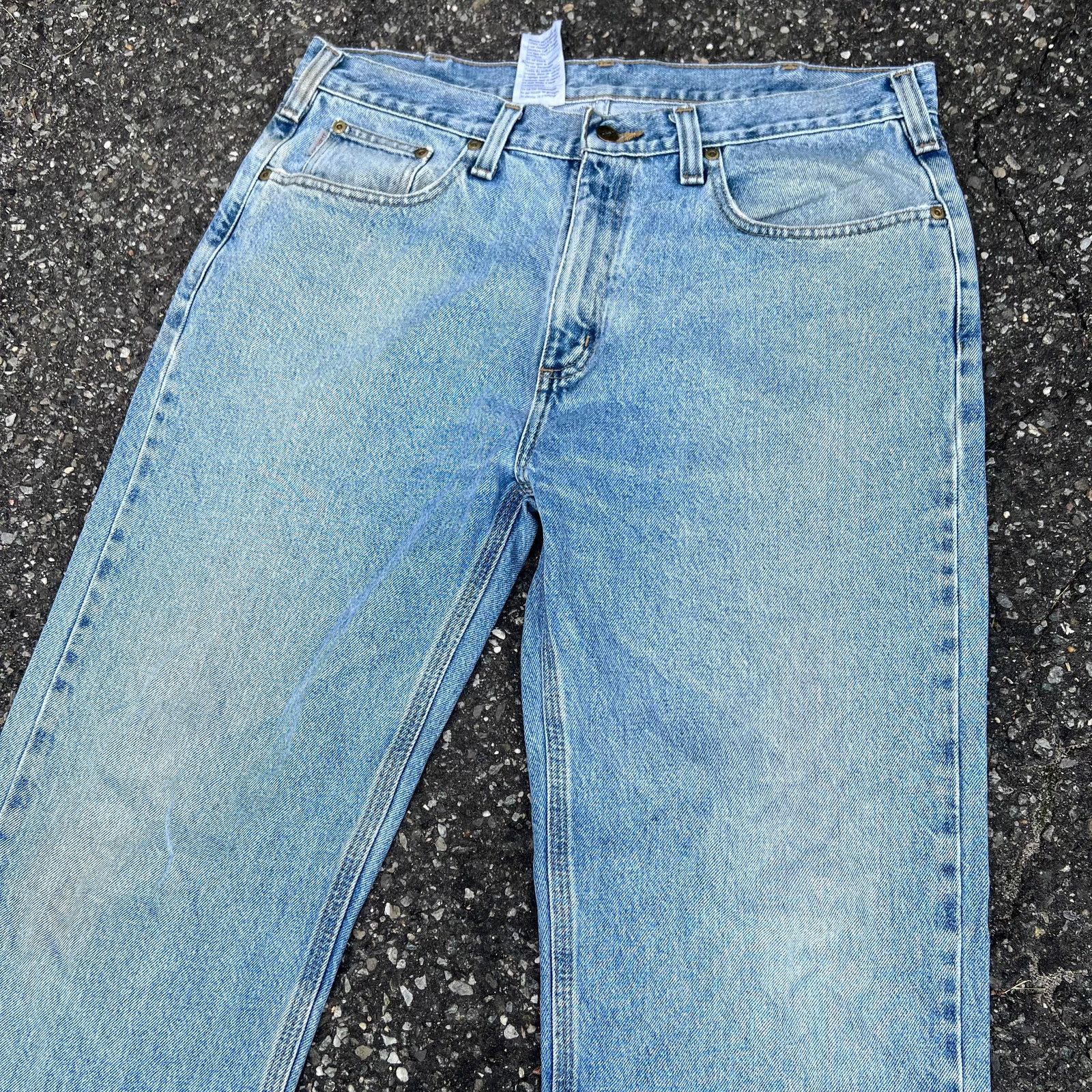 Carhartt Vintage carhartt denim jeans light wash work carpenter pants Size US 37 - 3 Thumbnail