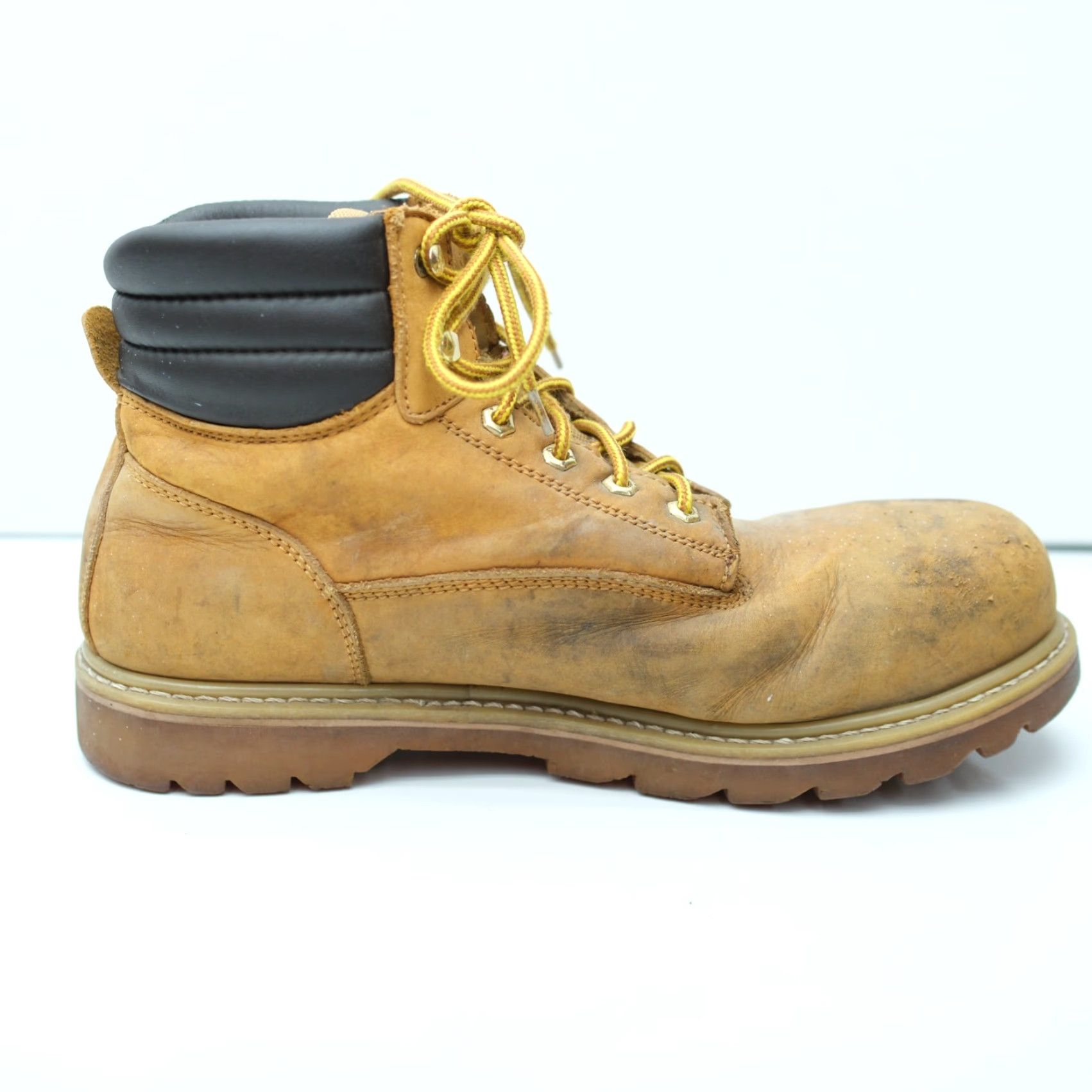 Vintage Brahma Brutis II Men's Leather Steel Toe Oil Resistant Work Boots Size 13 Tan Wheat Black Leather Boots Mens Workwear Steel Toe ImmediateUse? Size US 13 / EU 46 - 7 Thumbnail
