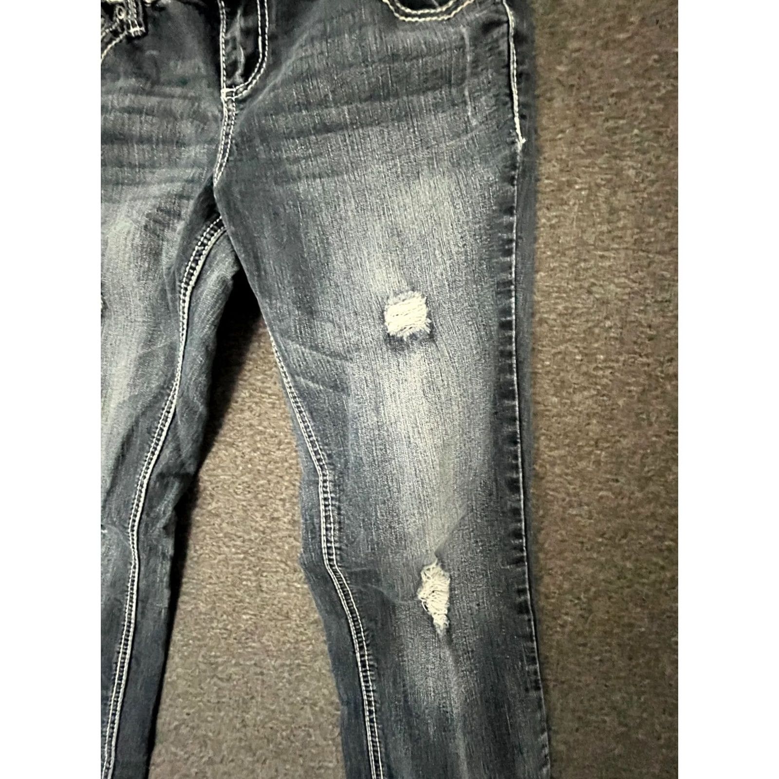 Camel Red Camel Jeans Womens Juniors Size 9 Distressed Low Rise Stretch Denim Black 5-Pocket Slim Shoes? Size 30" / US 8 / IT 44 - 6 Thumbnail