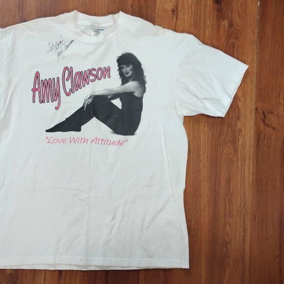 Band Tees Vintage Amy Clawson Love With Attitude T-Shirt Autograph Size US XL / EU 56 / 4 - 3 Thumbnail