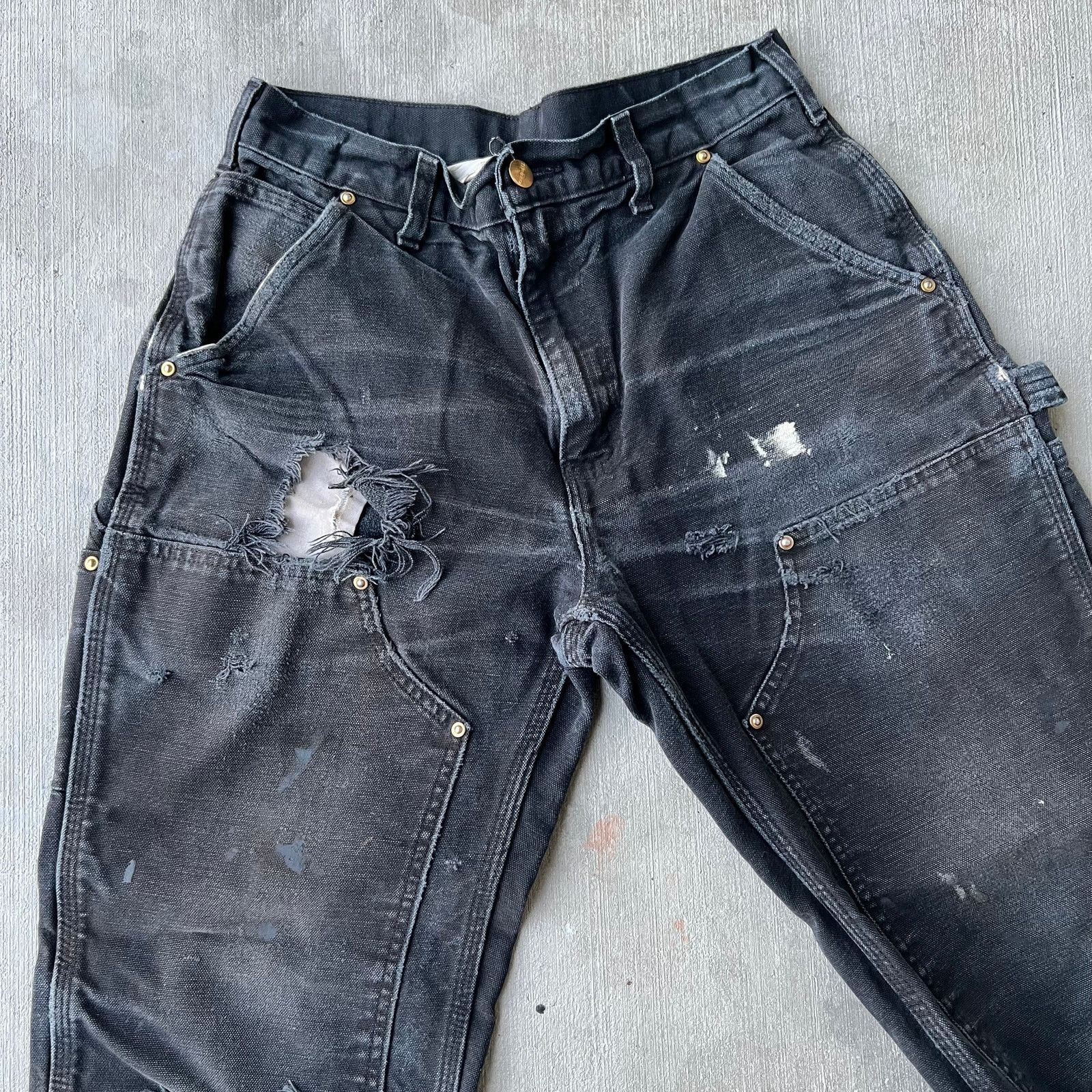 Carhartt × Vintage Carhartt faded black double knee work wear carpenter pants Size US 28 / EU 44 - 3 Thumbnail