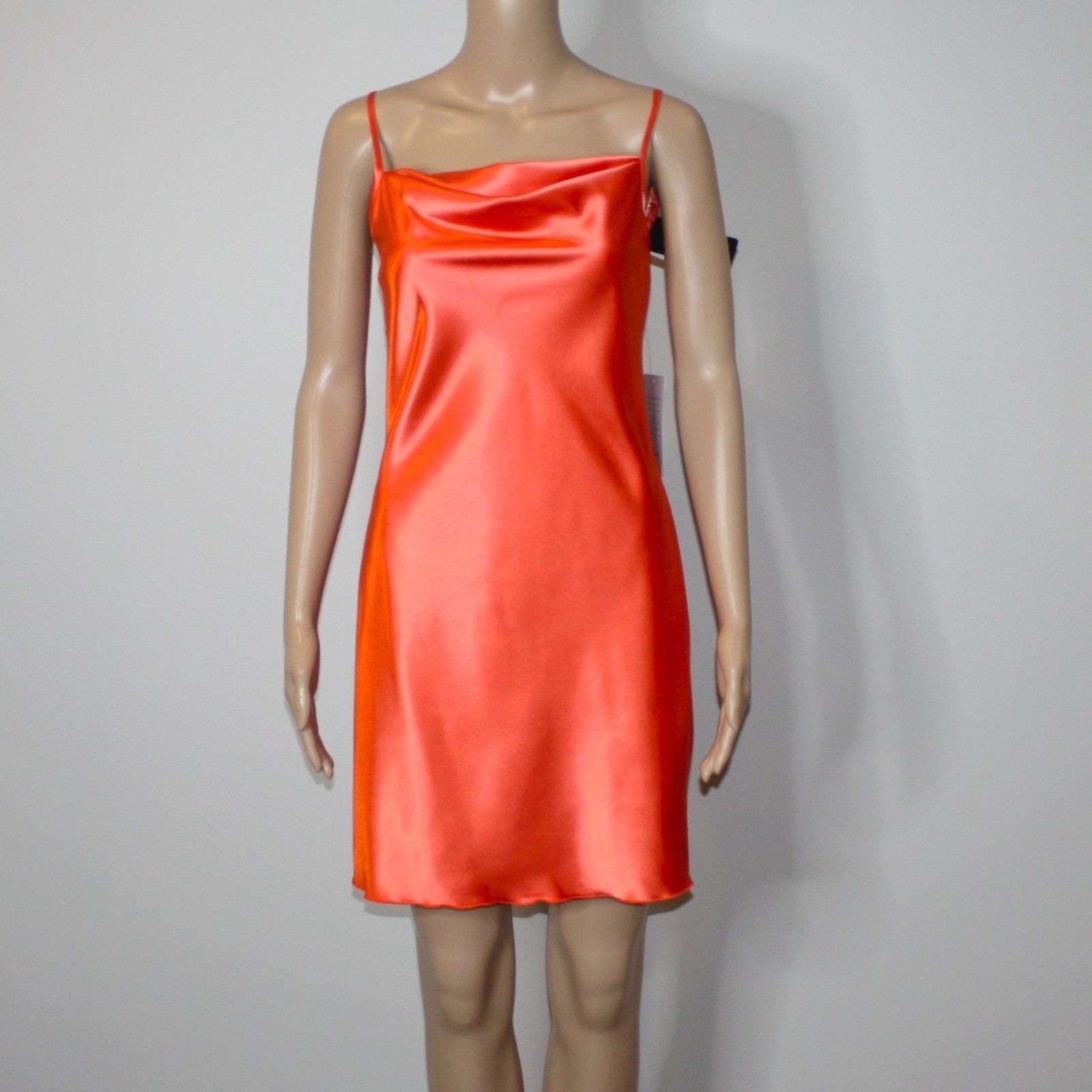 Bebe Cowl Neck Satin Slip Dress in Peach Color size Small NWT Size S / US 4 / IT 40 - 3 Thumbnail