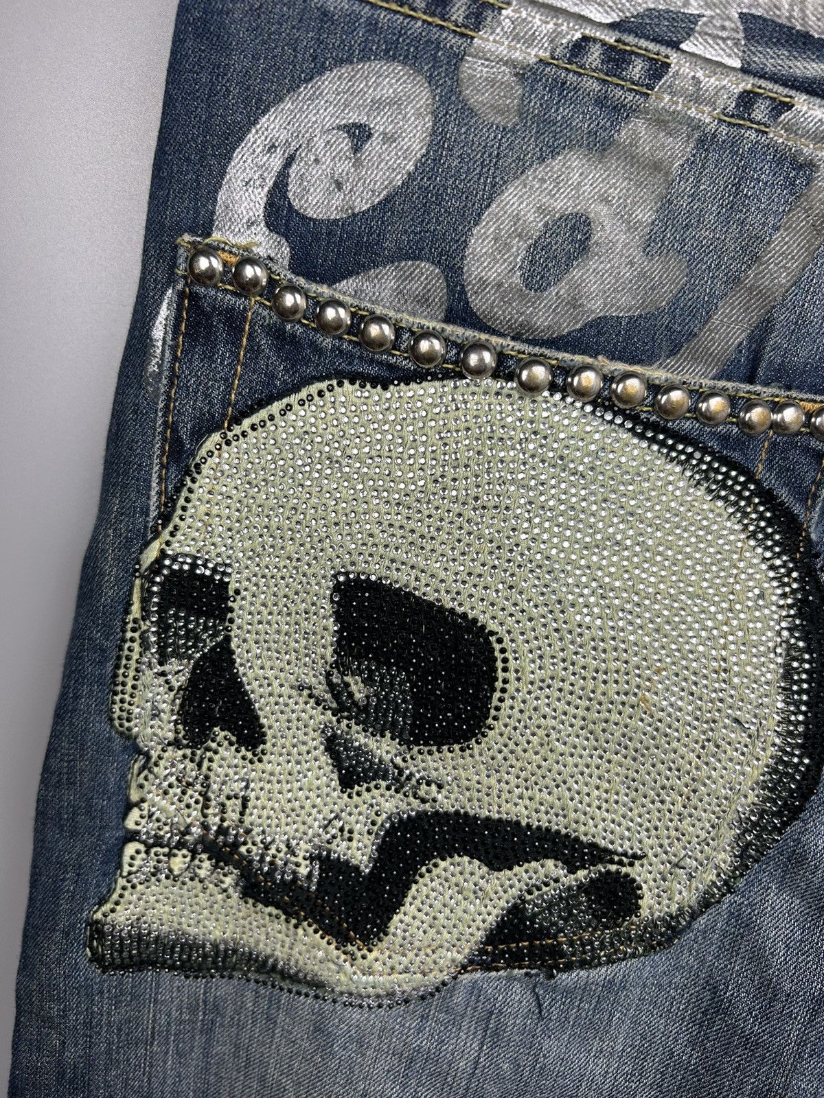Vintage Ed Hardy Jeans Skull Big Logo