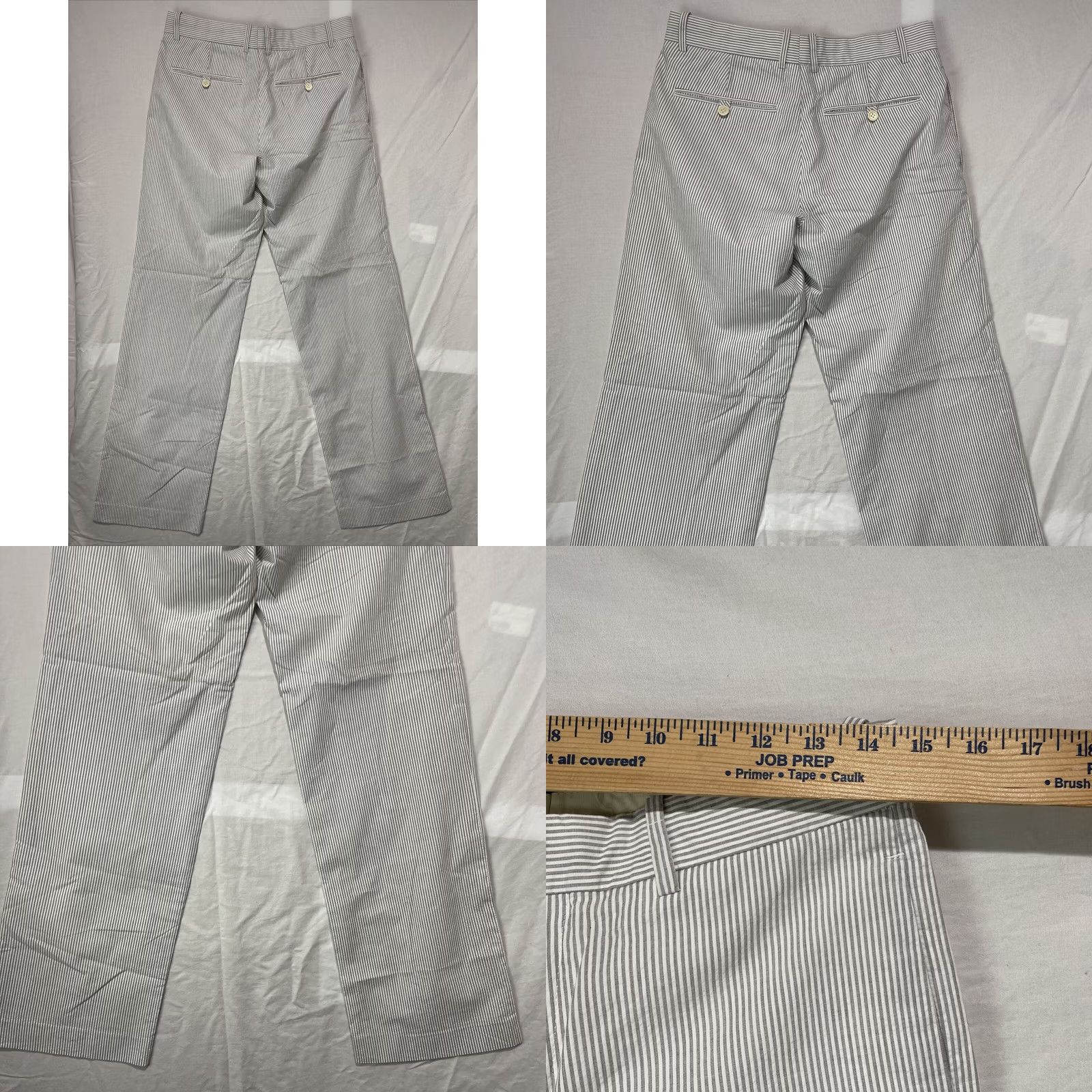 Theory Theory Dress Pants Womens 0 Straight Striped White Wool Crepe Flat Front Zip Button Pockets 32in Inseam USA Y2K Casual Dress Pants Womens Size 25" / US 0 / IT 36 - 9 Thumbnail