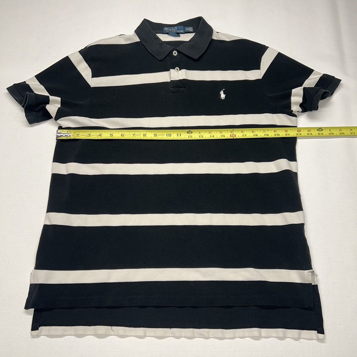 Polo Ralph Lauren Polo Ralph Lauren Polo Shirt Black White Striped Custom Fit Size US XL / EU 56 / 4 - 20 Thumbnail