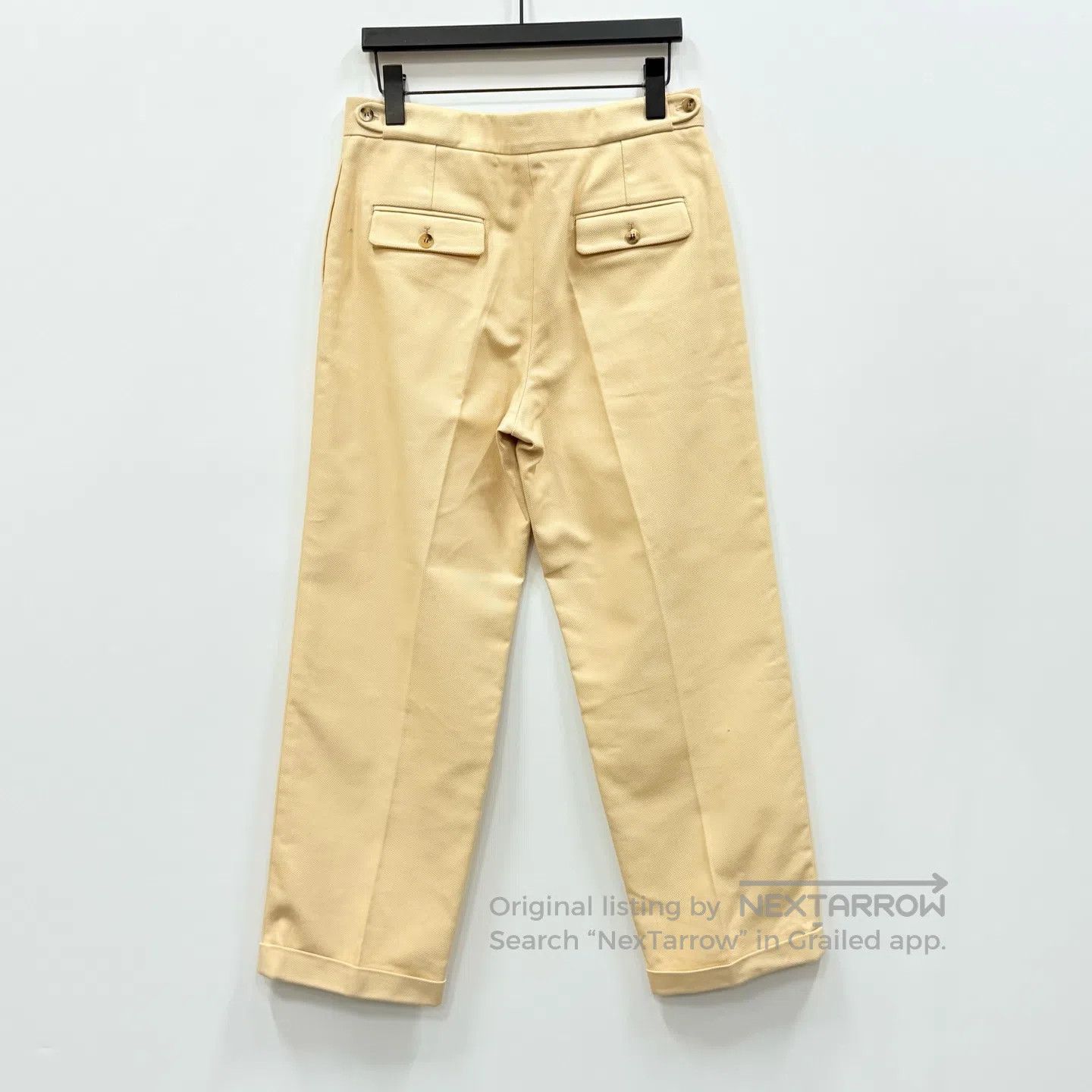 Hermes Hermes Ivory Nine-Quarter Hem Denim Pants| Size US 38 / EU 54 - 3 Thumbnail