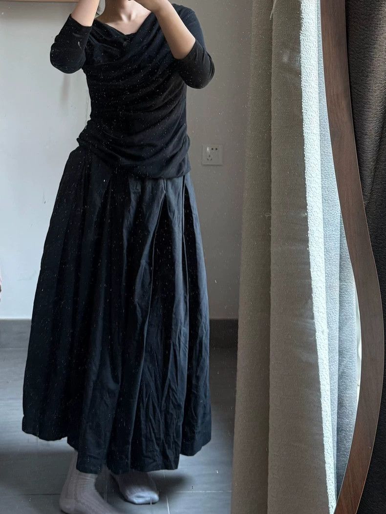 Comme des Garcons Comme des Garcons size S Black pleated floral skirt Size 23" - 2 Thumbnail