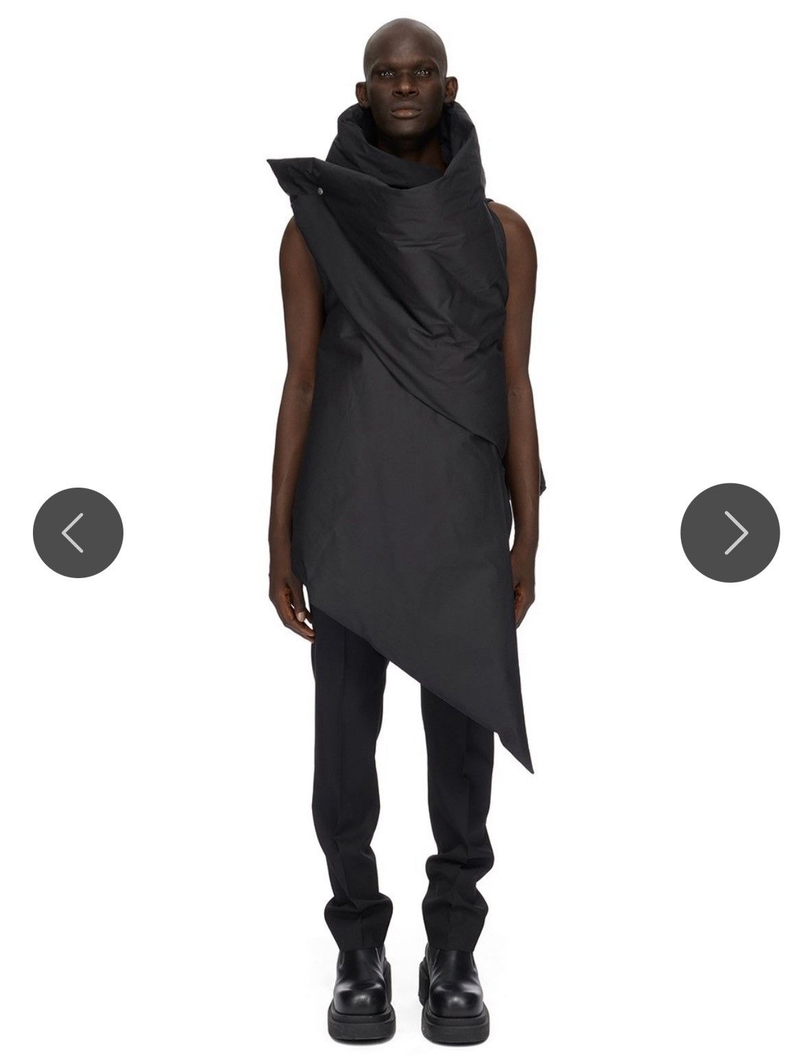 Rick Owens LAST DROP FW23 LUXOR GLEAM VEST IN BLACKHEAVY COTTON POPLIN Size US M / EU 48-50 / 2 - 1 Thumbnail