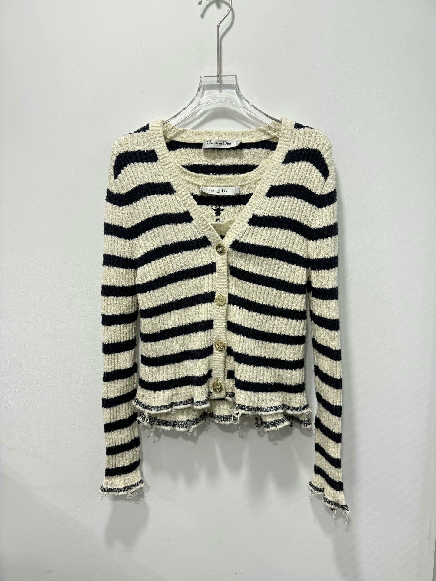 Dior Dior Striped Distressed Knit Two-Piece Set Size XS / US 0-2 / IT 36-38 - 1 Thumbnail