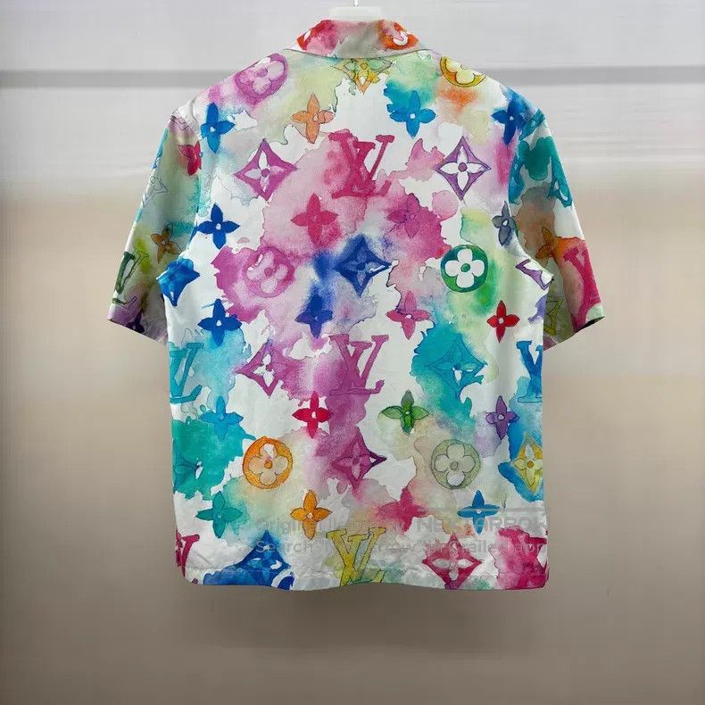Louis Vuitton Louis Vuitton Colored ink three-flower short-sleeved shirt Size US M / EU 48-50 / 2 - 2 Thumbnail