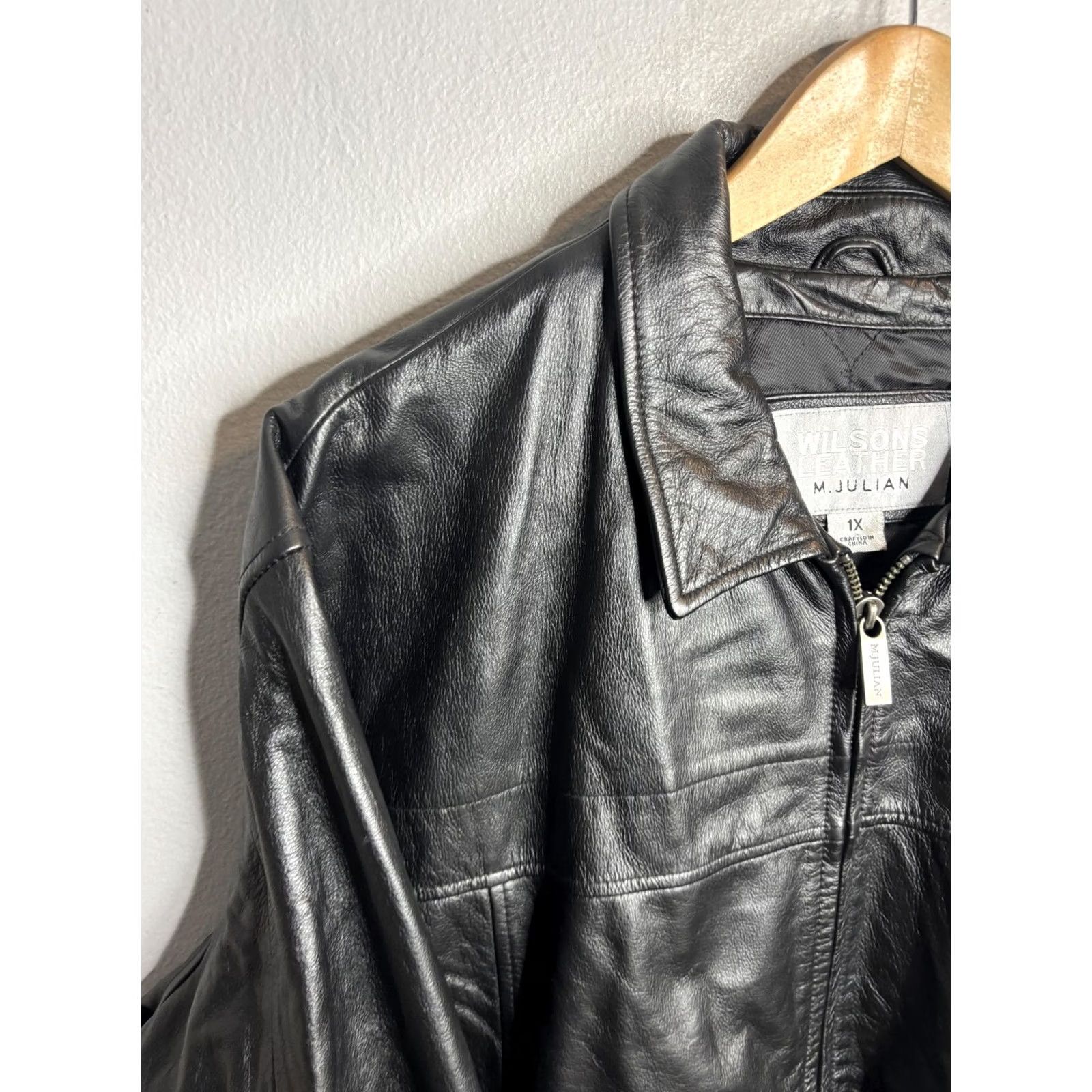 Vintage VINTAGE Wilsons Leather Jacket Womens 1X Black M. Julian Thinsulate Gloves Bomber Jacket 90s Mens Big & Tall Size XL / US 12-14 / IT 48-50 - 2 Thumbnail