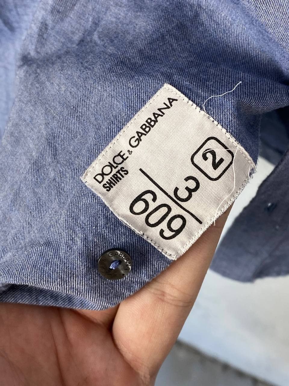 Designer × Dolce & Gabbana Dolce&Gabbana Luxury Jeans Pocket Blue Shirt Size US M / EU 48-50 / 2 - 7 Thumbnail