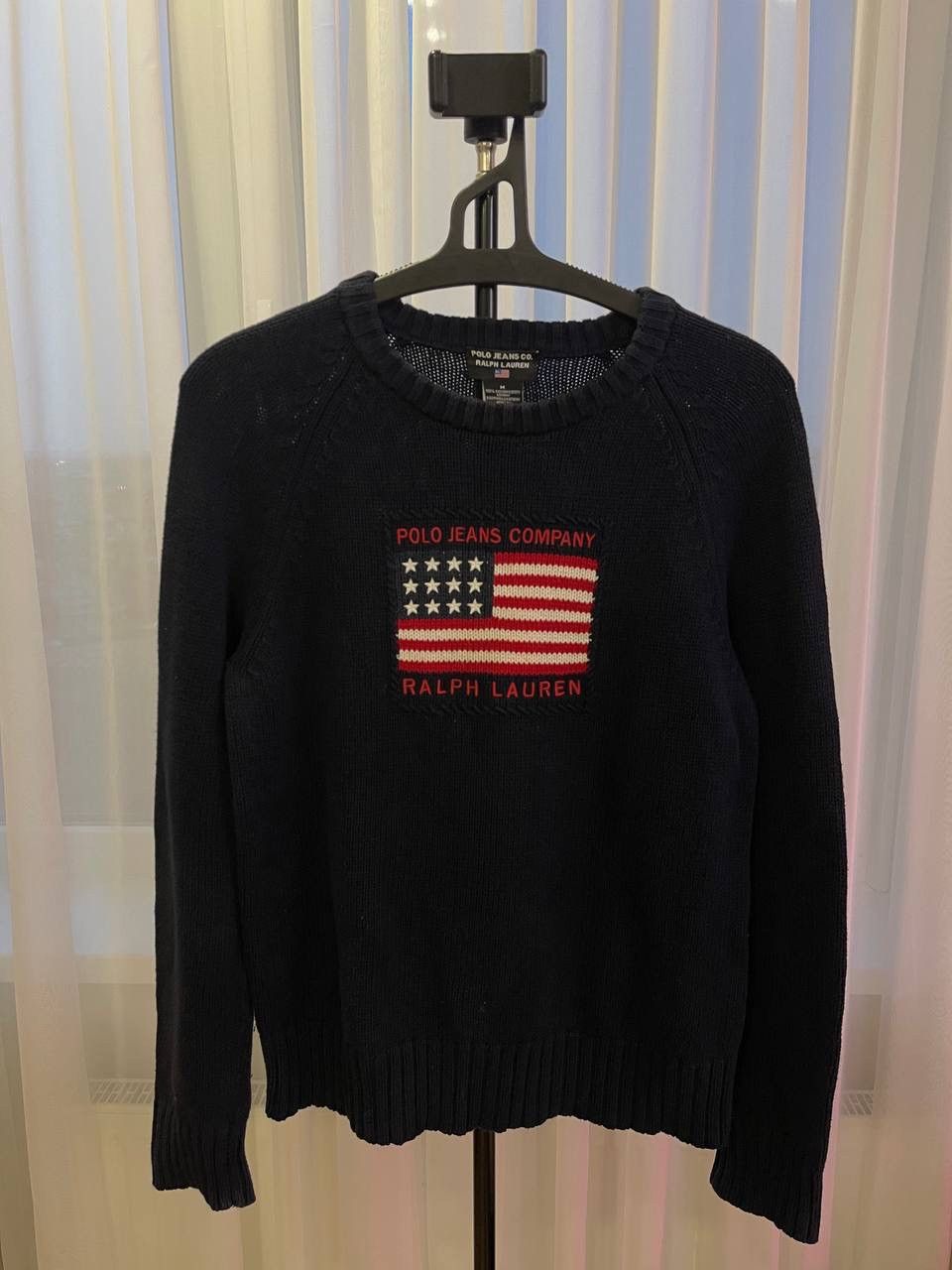 Polo Ralph Lauren Vintage Polo Jeans Co. Ralph Lauren Sweater American Flag Size US M / EU 48-50 / 2 - 1 Thumbnail