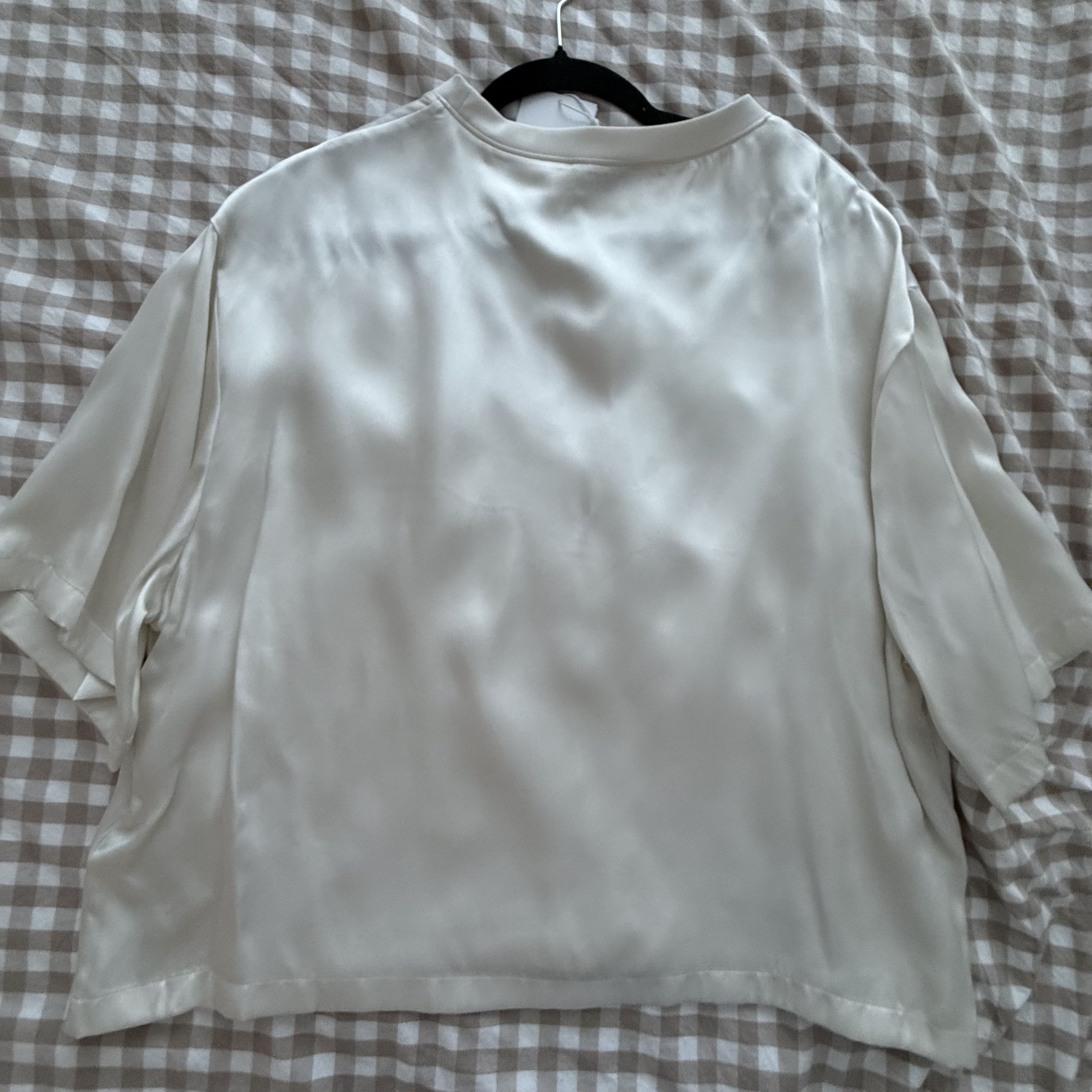 Anine Bing Among Bing | Imogen Silk T-Shirt - Cream Size L / US 10 / IT 46 - 1 Thumbnail