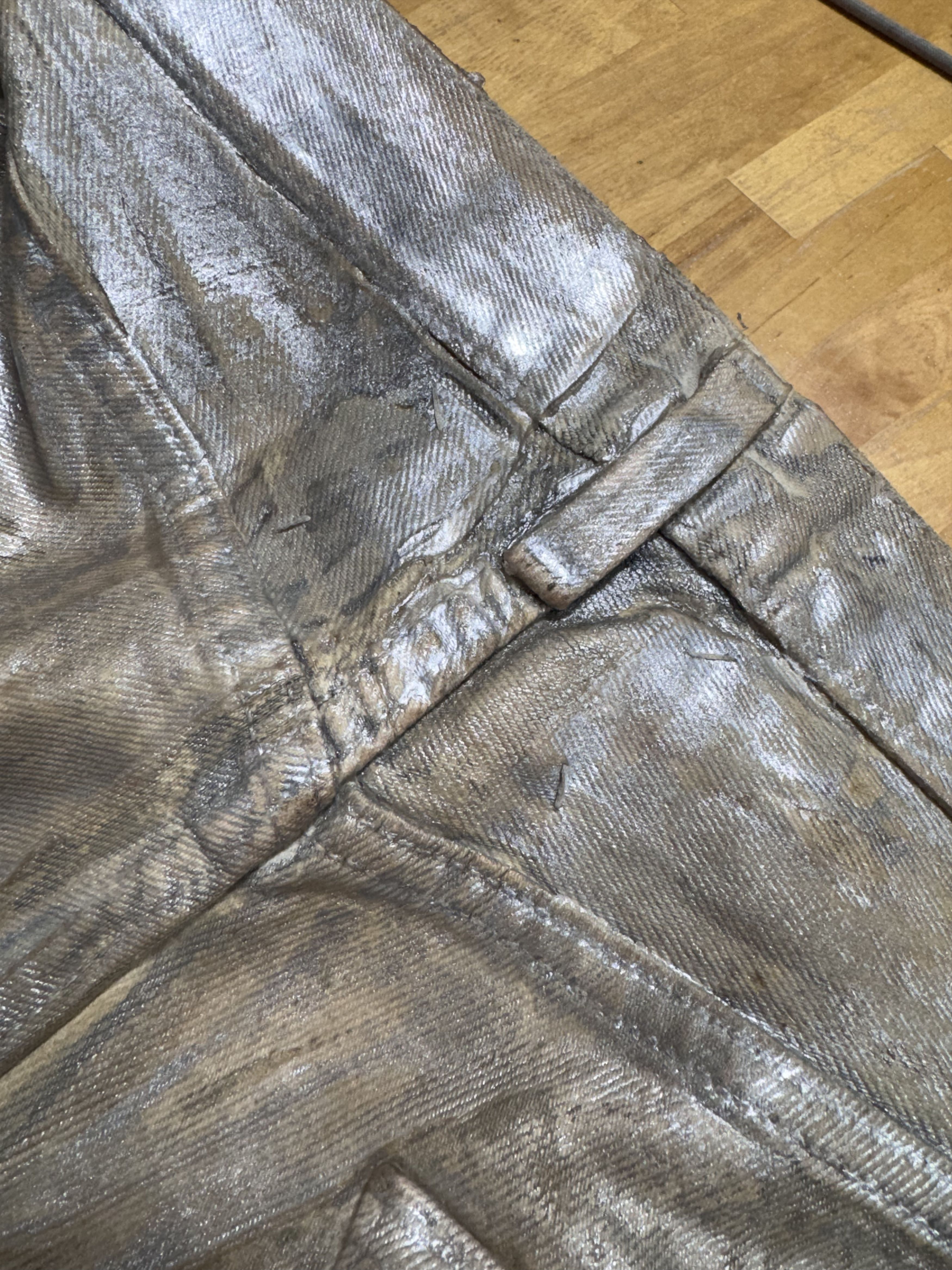 Maison Margiela Margiela ARTISANAL RARE ‘99 Silver Painted Jeans White 1999 Size US 32 / EU 48 - 11 Thumbnail