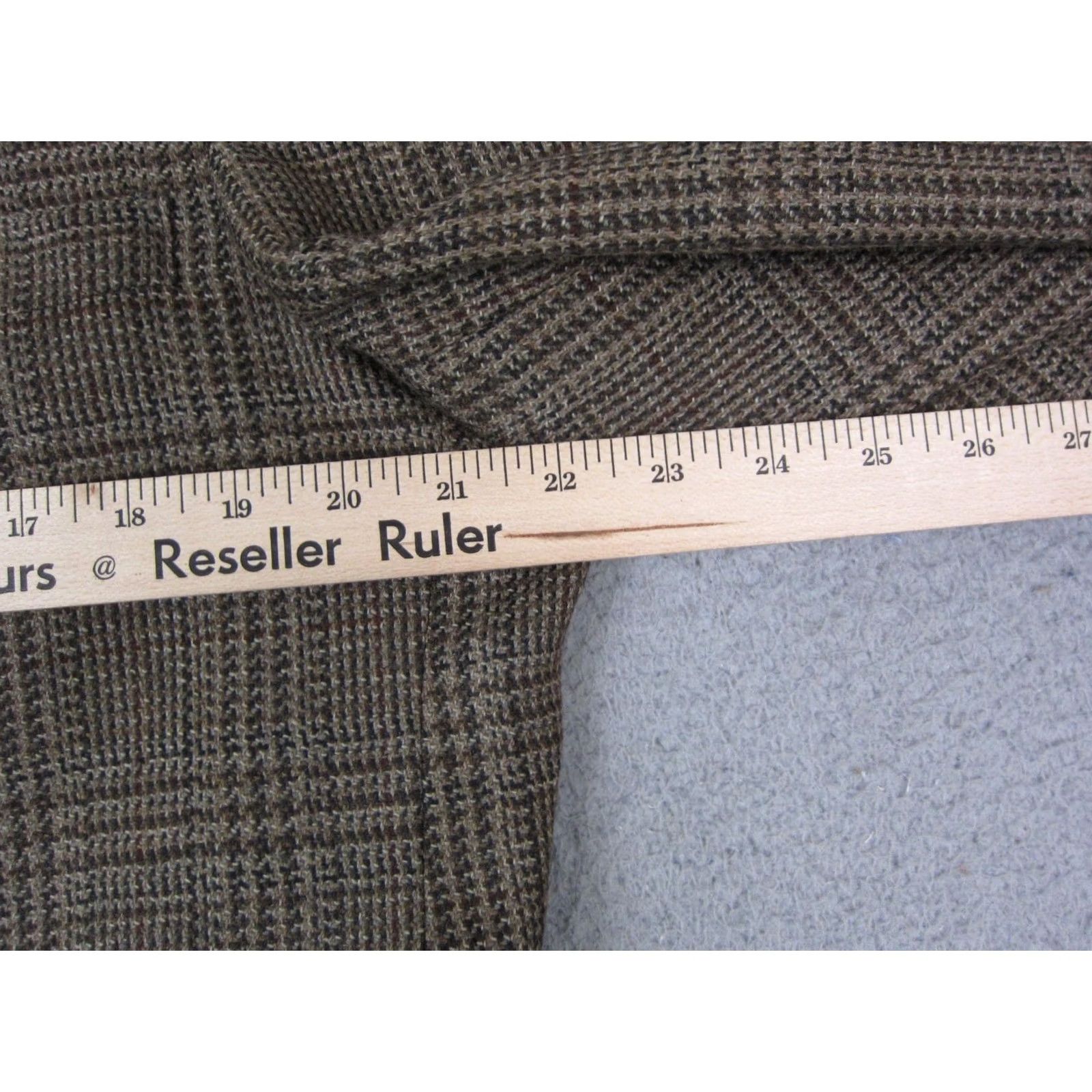 Stafford Stafford Blazer Jacket Mens 40 Wool Tweed Brown Single-Breasted 2-Button Notch Lapel Solid Vintage Style 80s 90s City Classic Size 40R - 5 Thumbnail