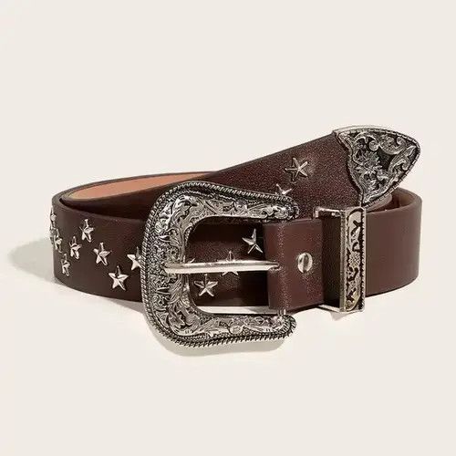 Other Brown american western cowboy boho star studded belt Size ONE SIZE - 6 Thumbnail