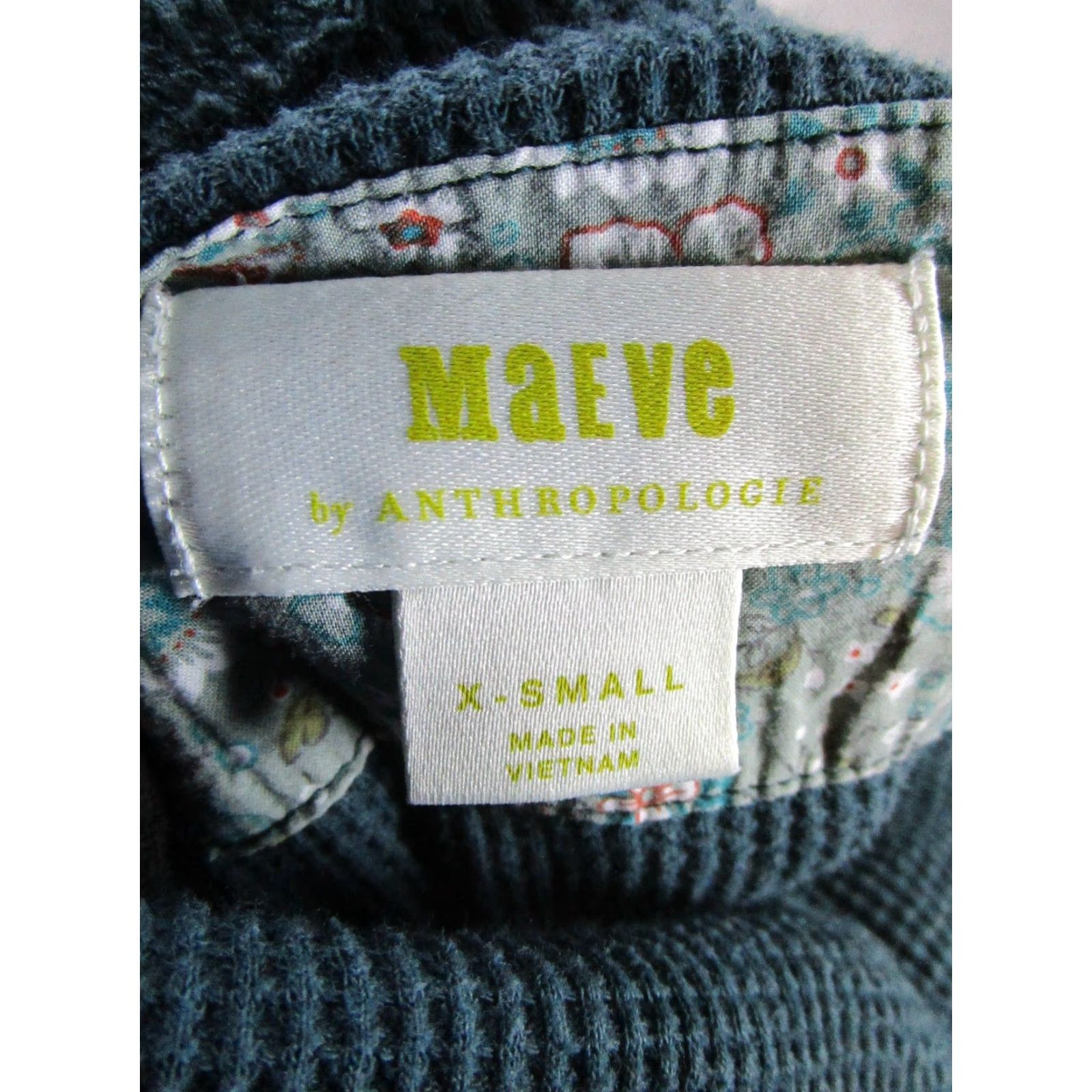 Vintage VINTAGE Maeve Women’s Sweater Pullover XS Waffle Knit Turtleneck Long Sleeve Green Cotton 80s Size XS / US 0-2 / IT 36-38 - 3 Thumbnail