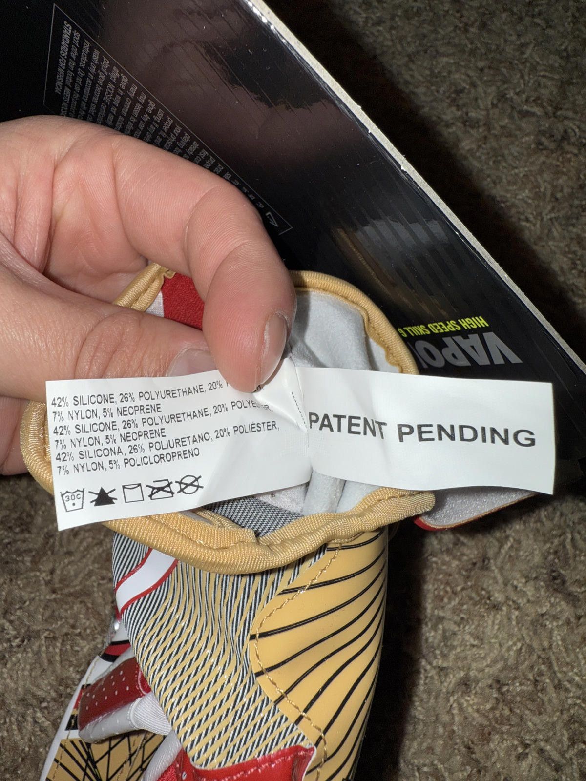 Nike Nike Vapor Jet 4 San Francisco 49ers NFL Football Gloves Size ONE SIZE - 12 Thumbnail