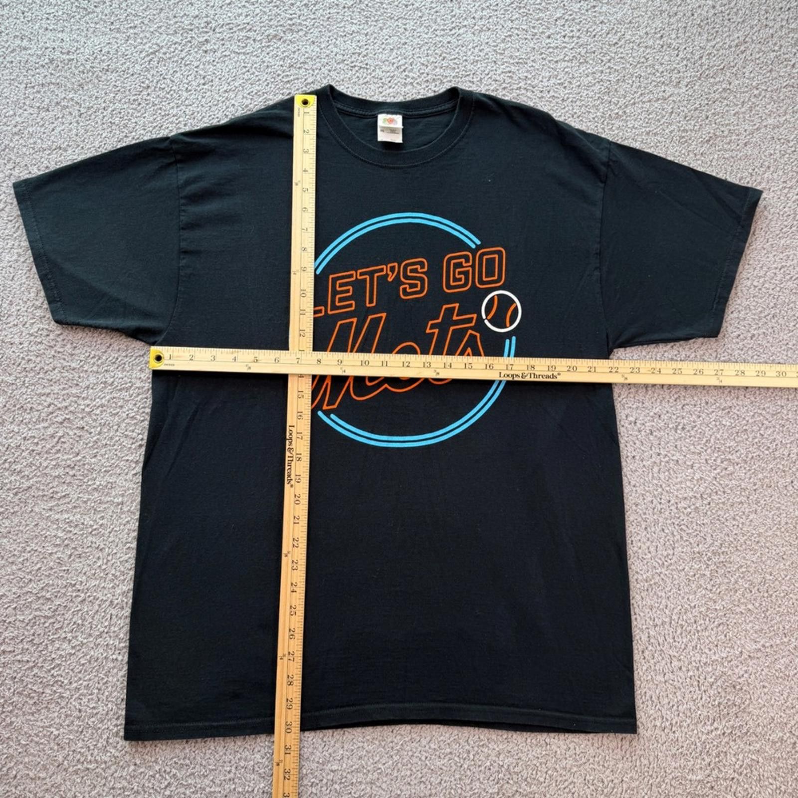 Fruit Of The Loom New York Mets T Shirt Mens XL Black Lets Go Mets MLB Size US XL / EU 56 / 4 - 2 Thumbnail