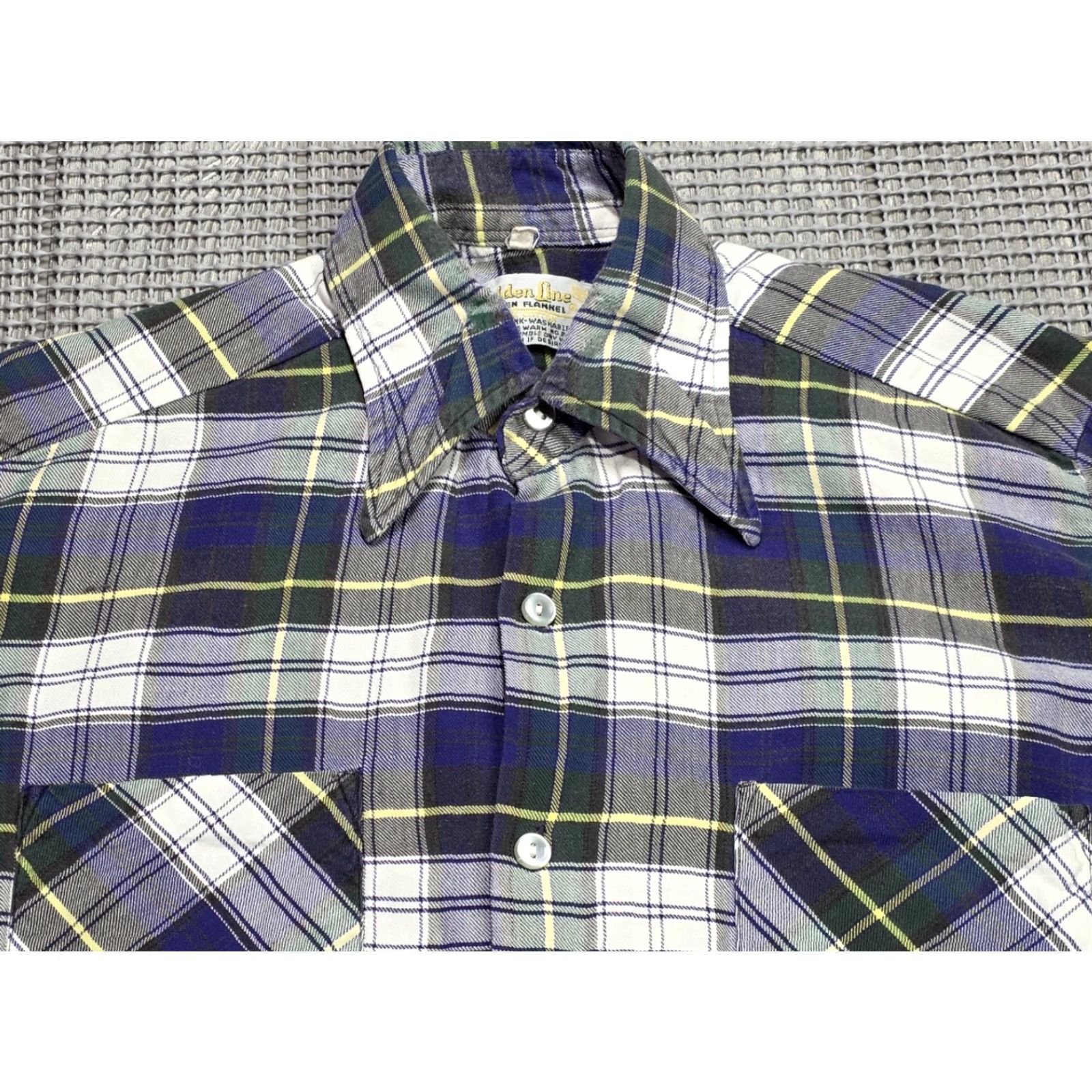 Vintage VINTAGE Golden Line Dagger Point Collar Cotton Flannel Plaid Long Sleeve Shirt M Size US M / EU 48-50 / 2 - 3 Thumbnail