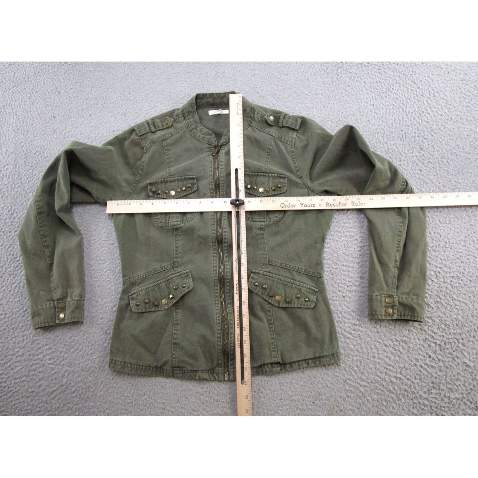 Vintage Maurices Green Military Army Full Zip Up Canvas Utility Jacket Womens Size M Size M / US 6-8 / IT 42-44 - 4 Thumbnail