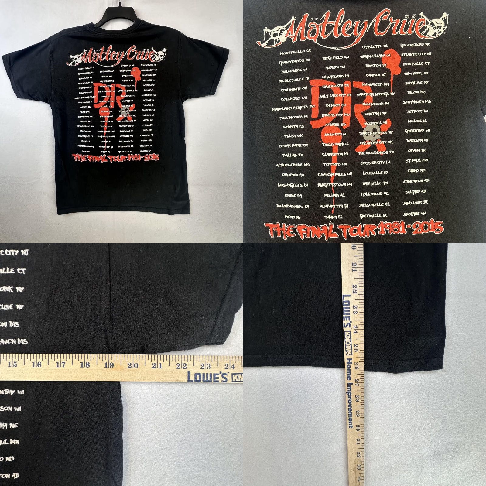 Vintage Motley Crue Shirt Mens Medium Black The Final Tour 1981-2015 Band Rock Tee Size US M / EU 48-50 / 2 - 8 Thumbnail