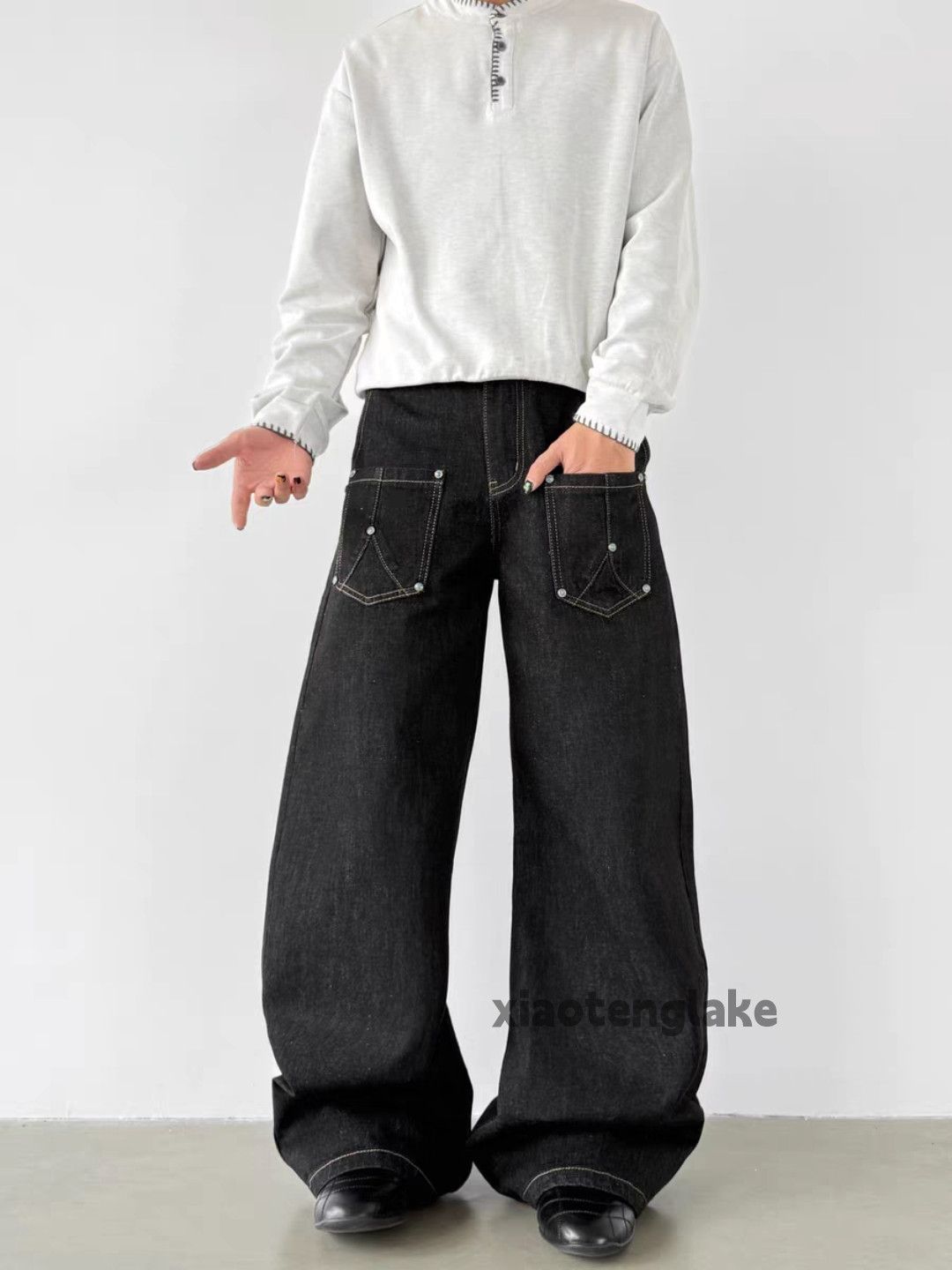 Jean xtl vintage loose baggy skate hiphop flared cargo jeans Size US 32 / EU 48 - 5 Thumbnail