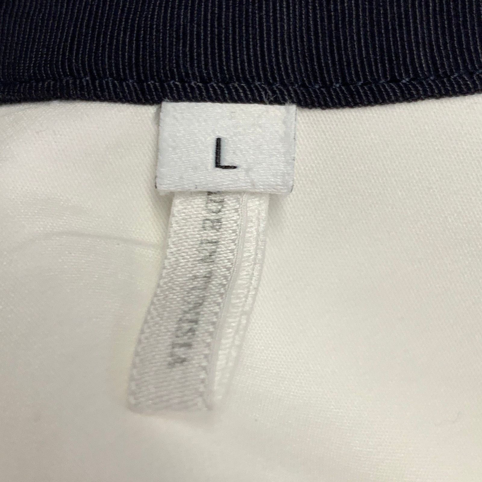 Sandro White Black Cotton Collarless Contrast Trim Long Sleeve Size US L / EU 52-54 / 3 - 6 Thumbnail