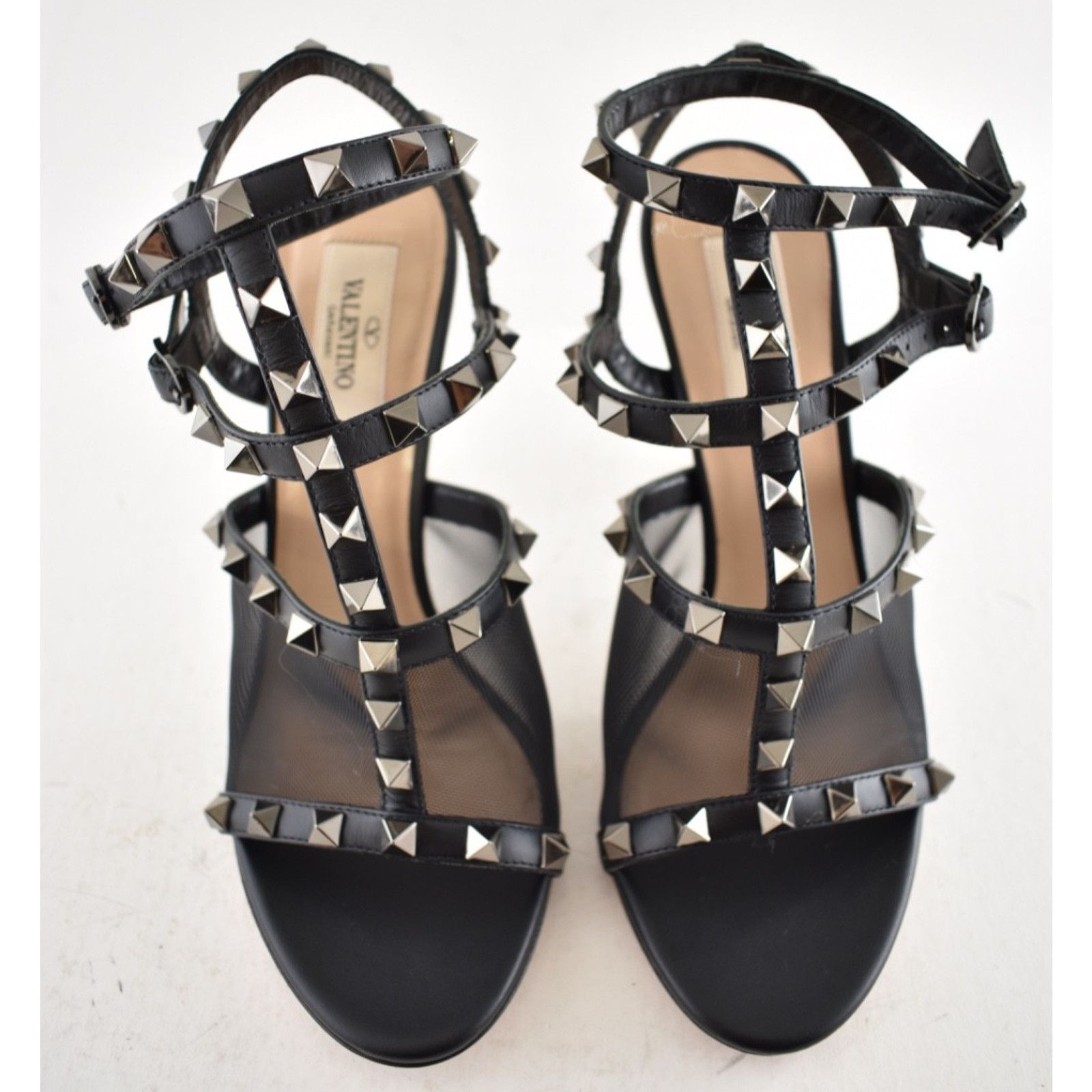 Valentino Valentino Rockstud 105 Black Mesh Stud Cage Ankle Size US 6 / IT 36 - 7 Thumbnail