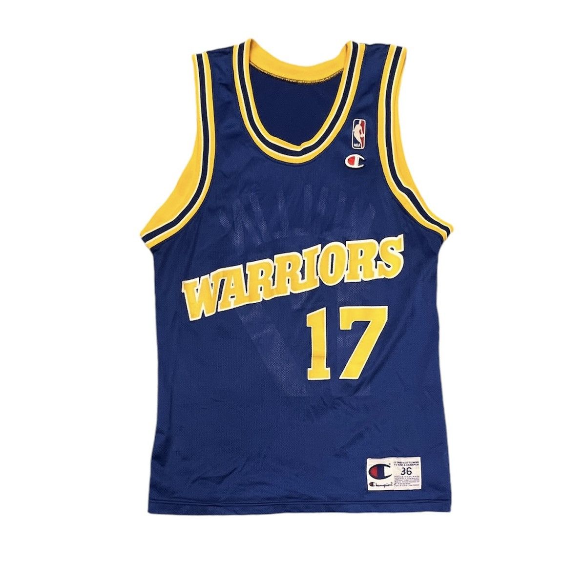 Champion × NBA × Vintage 90s Chris MULLIN Golden State WARRIORS Basketball Jersey Size US S / EU 44-46 / 1 - 2 Thumbnail
