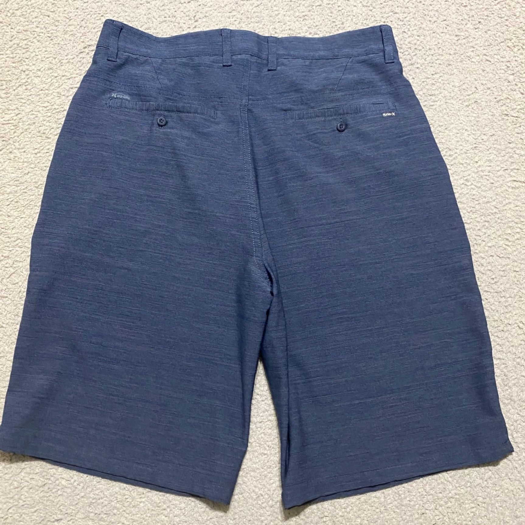 Hurley Hurley Mens Shorts Blue H20 Dri Chino Hybrid Outdoor Golf Beach Inseam 10" Regular 30 Blue Pockets Quick Dry Front Zipper Logo Outdoor Size US 30 / EU 46 - 2 Thumbnail