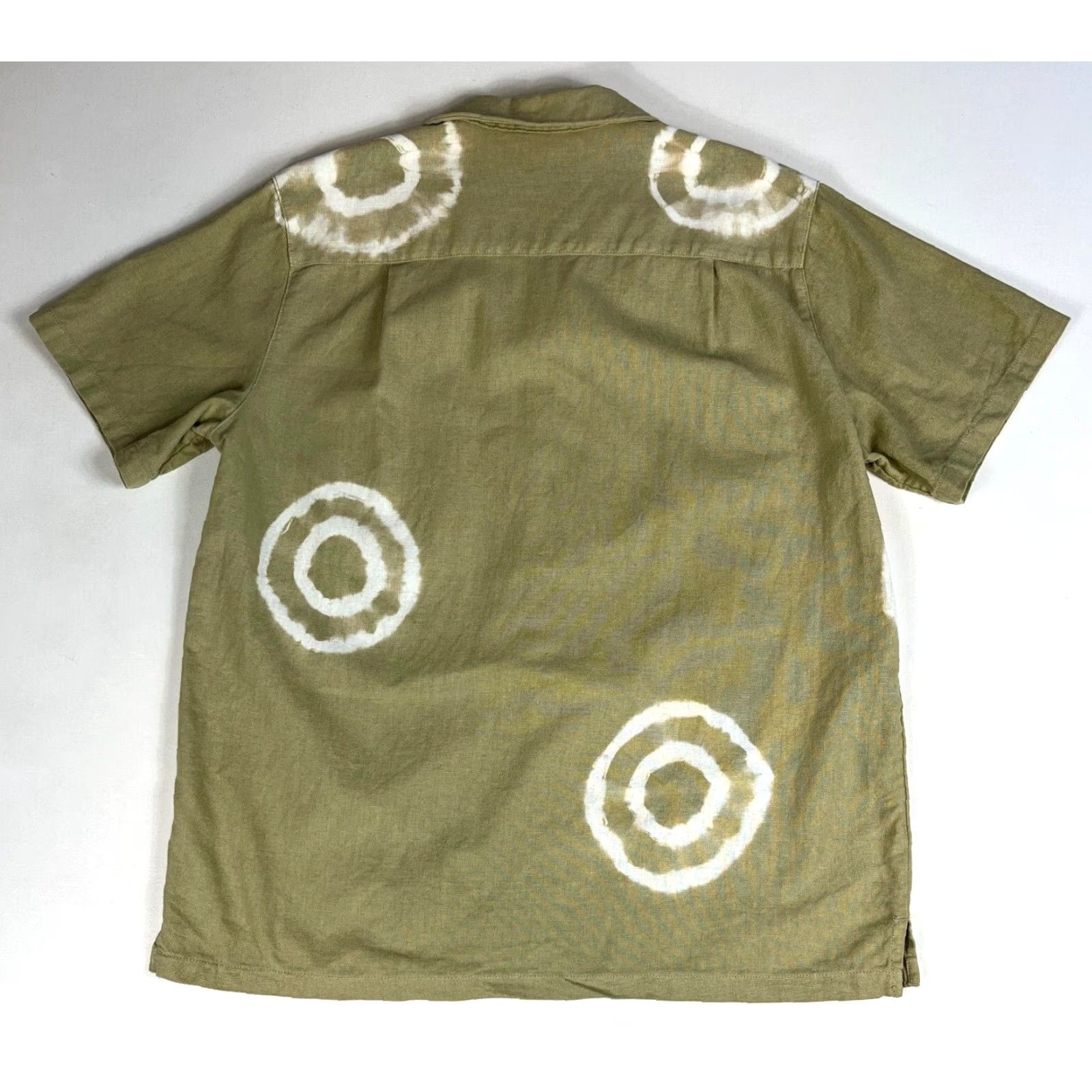 Walls Without Walls Shibori Dye Camp Collar Shirt Linen Cotton Blend Sz L Mens Shirt Size US L / EU 52-54 / 3 - 5 Thumbnail