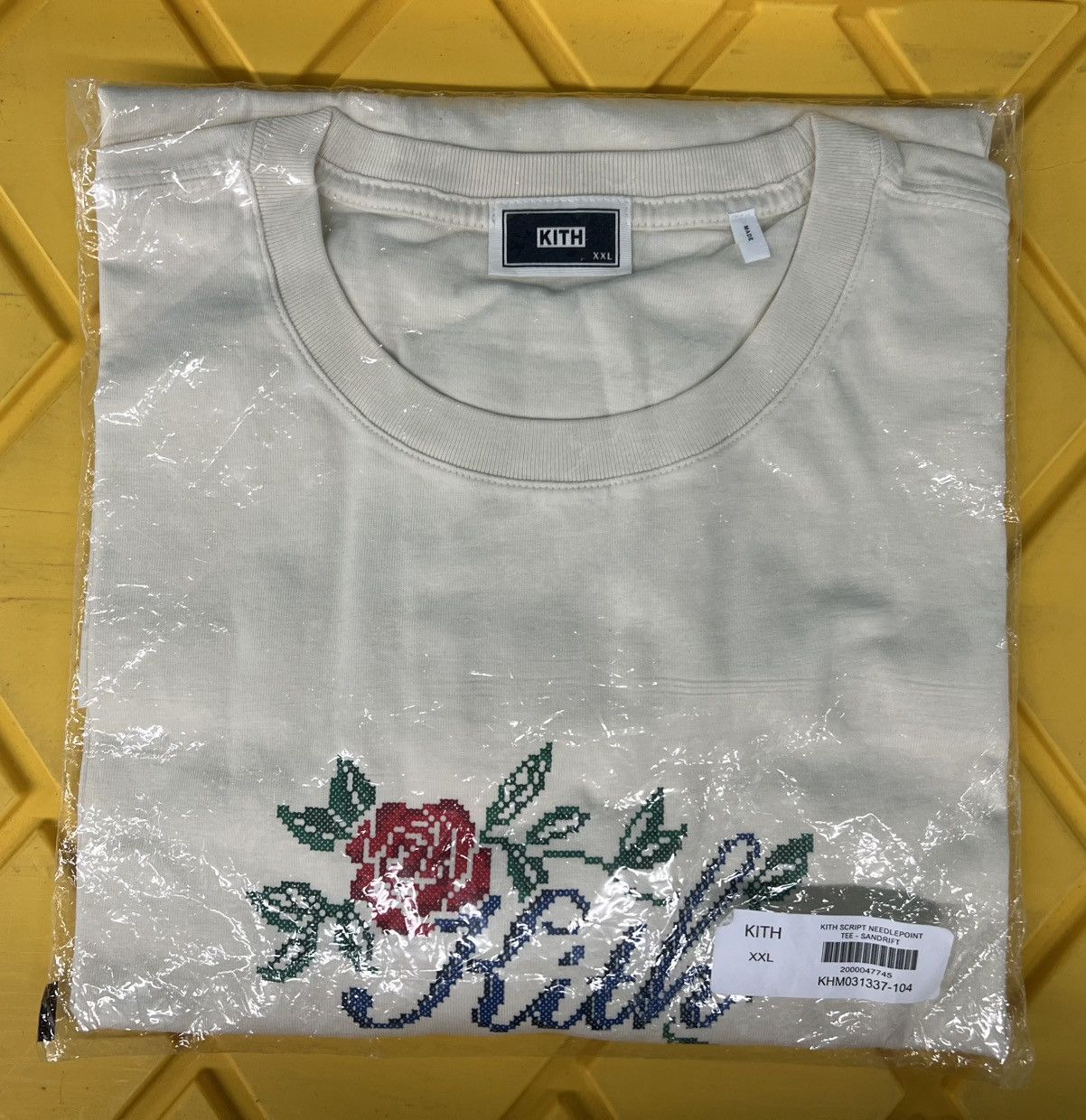 Kith Kith Script Needlepoint Tee - Sandrift Size 2XL T-Shirt Size US XXL / EU 58 / 5 - 4 Thumbnail