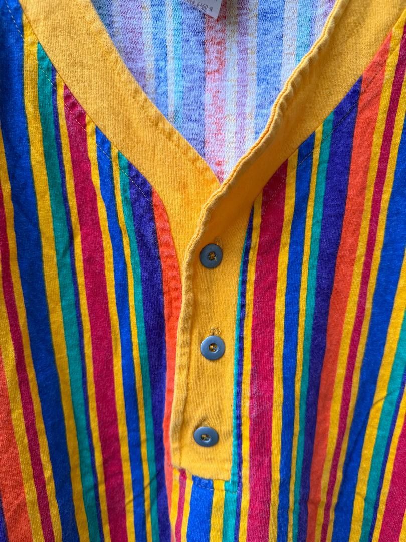 Vintage 90s Multi Colour Italian Club Vintage Tee Size US L / EU 52-54 / 3 - 3 Thumbnail