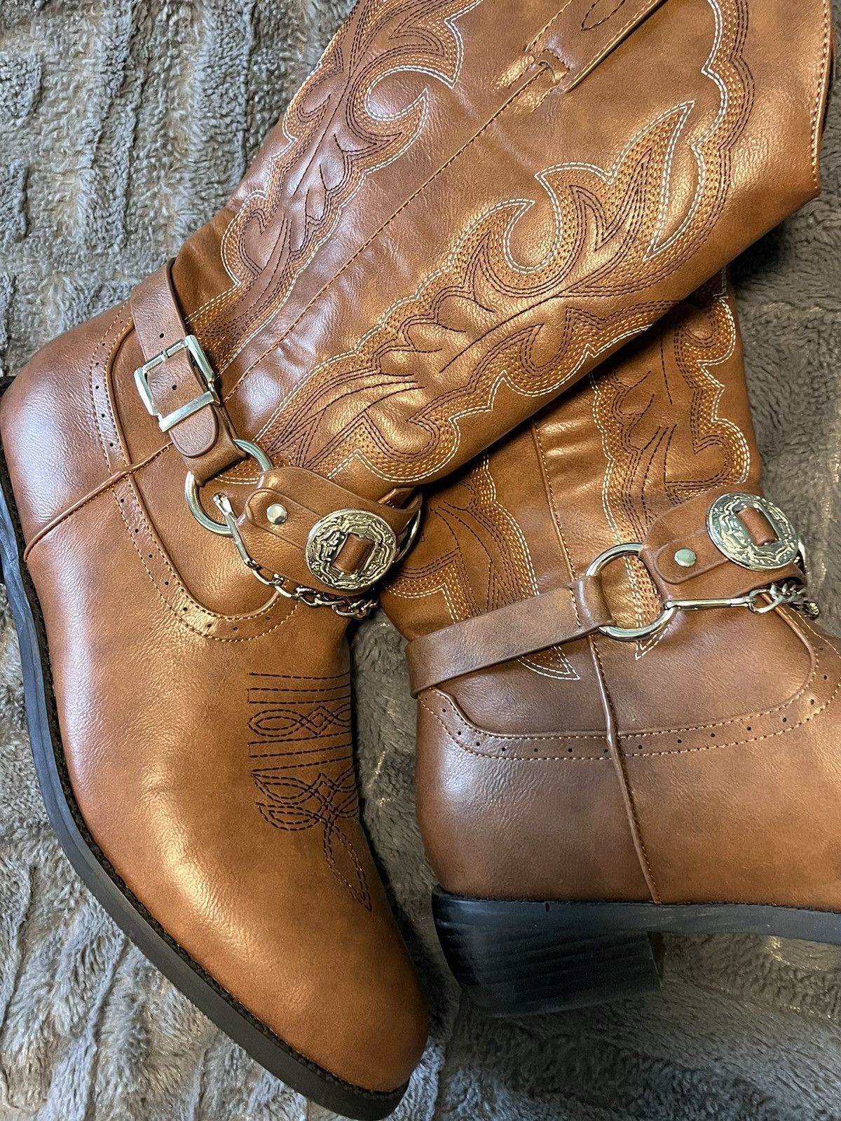 Other Vintage Brown Cowboy Boots with Details Size US 11 / IT 41 - 1 Thumbnail