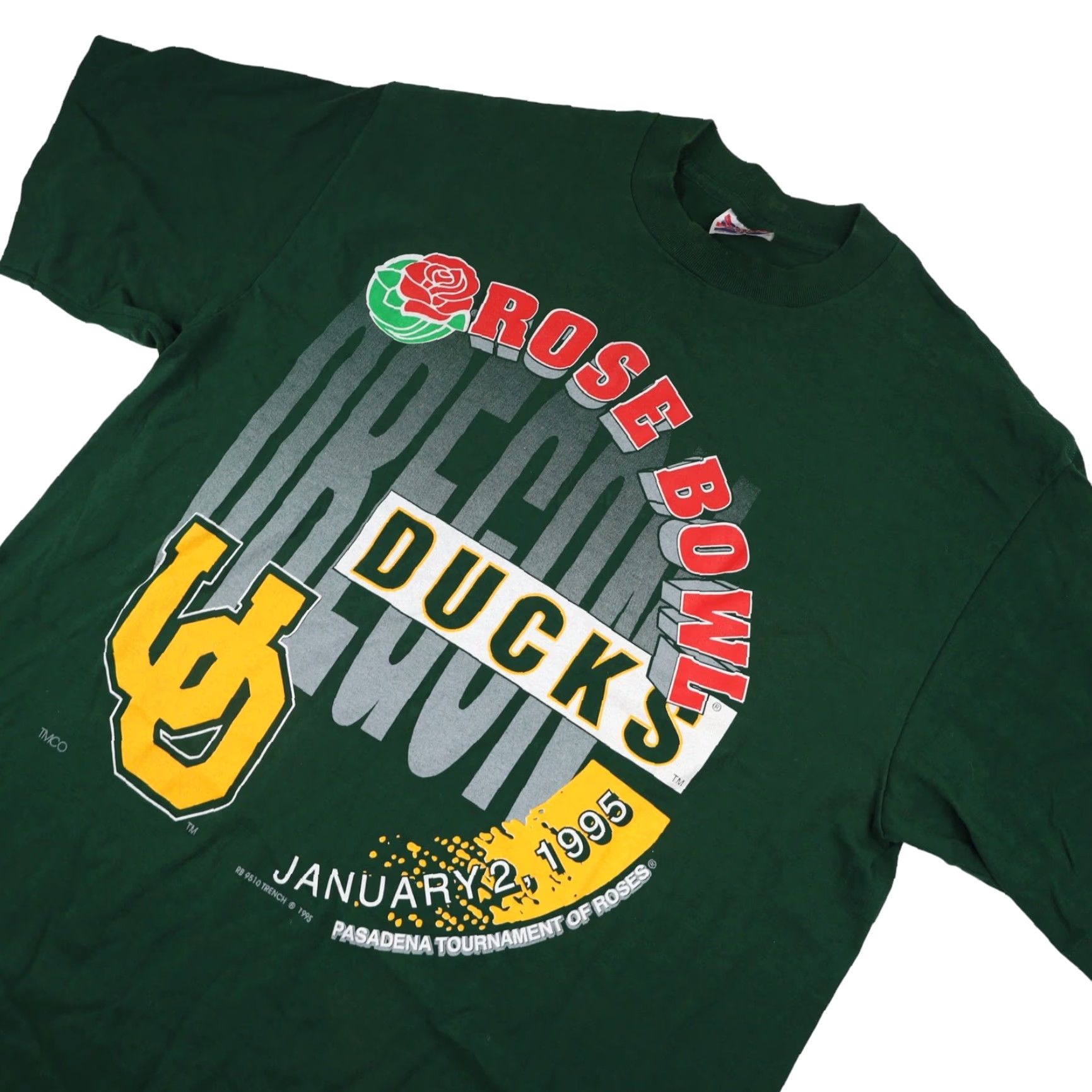 Vintage VINTAGE 1995 University of Oregon Ducks Rose Bowl Graphic T shirt XL Mens Green Size US XL / EU 56 / 4 - 2 Thumbnail