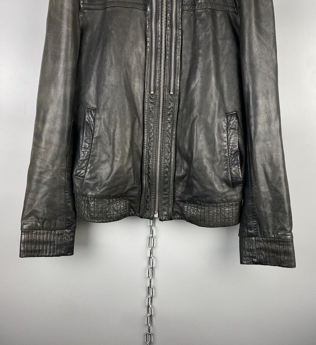 Allsaints Vintage Allsaints Mens Leather Biker Zip Bomber Jacket Size US M / EU 48-50 / 2 - 4 Thumbnail