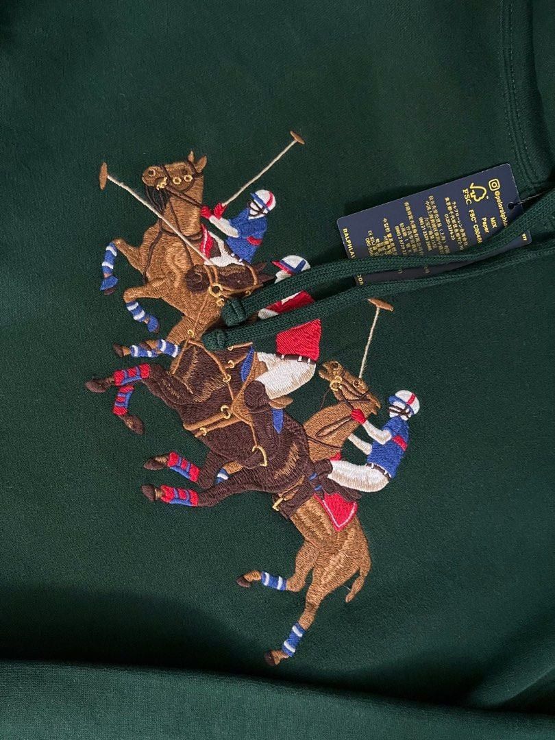 Polo Ralph Lauren Polo Ralph Lauren Triple Pony Hoodie Sweatshirt Size US L / EU 52-54 / 3 - 3 Thumbnail