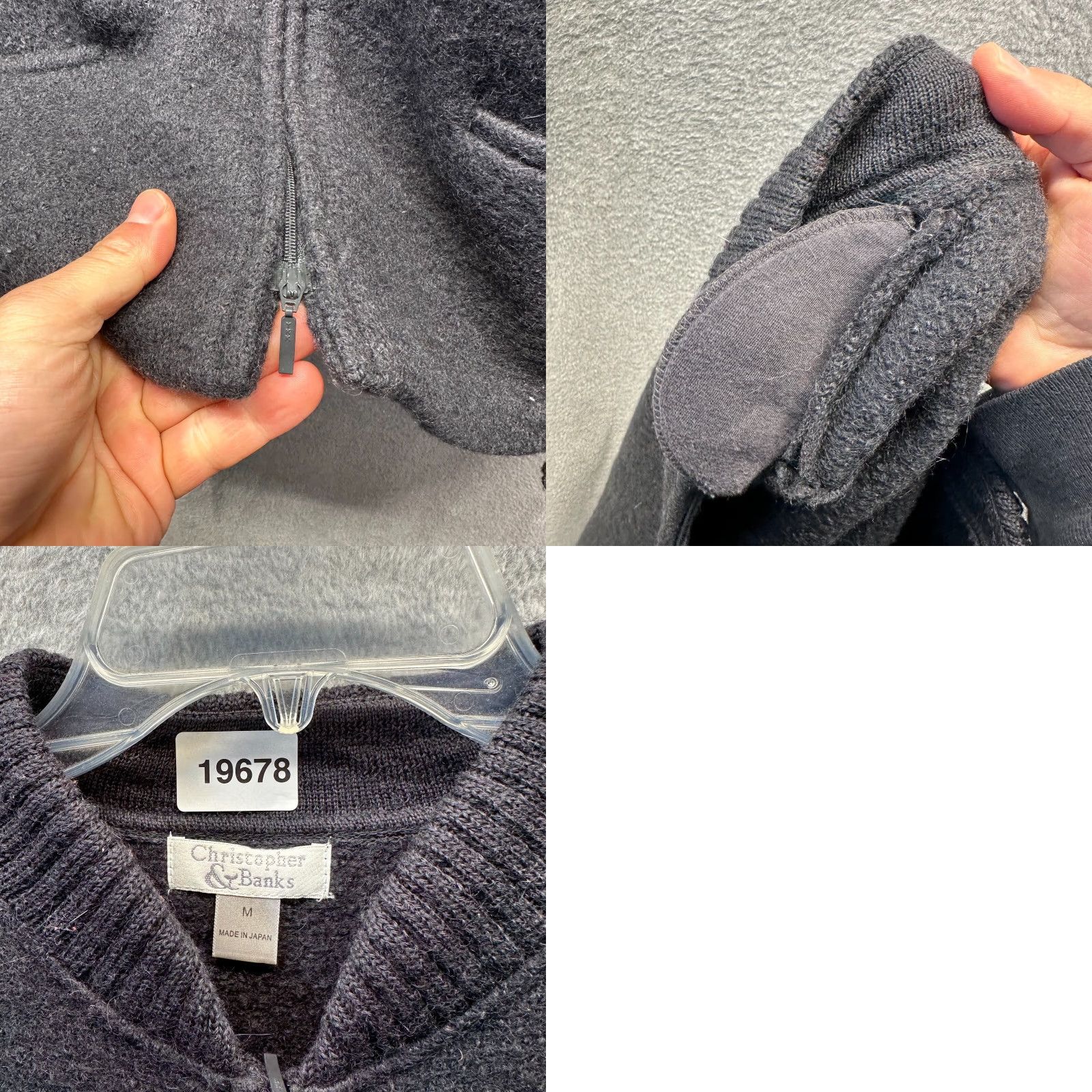 Vintage VINTAGE Christopher Banks Cardigan Womens Medium Black 100% Wool Full Zip Up Shirt Womens Medium Black Cardigan 100% Wool Full Zip Up Size M / US 6-8 / IT 42-44 - 11 Thumbnail