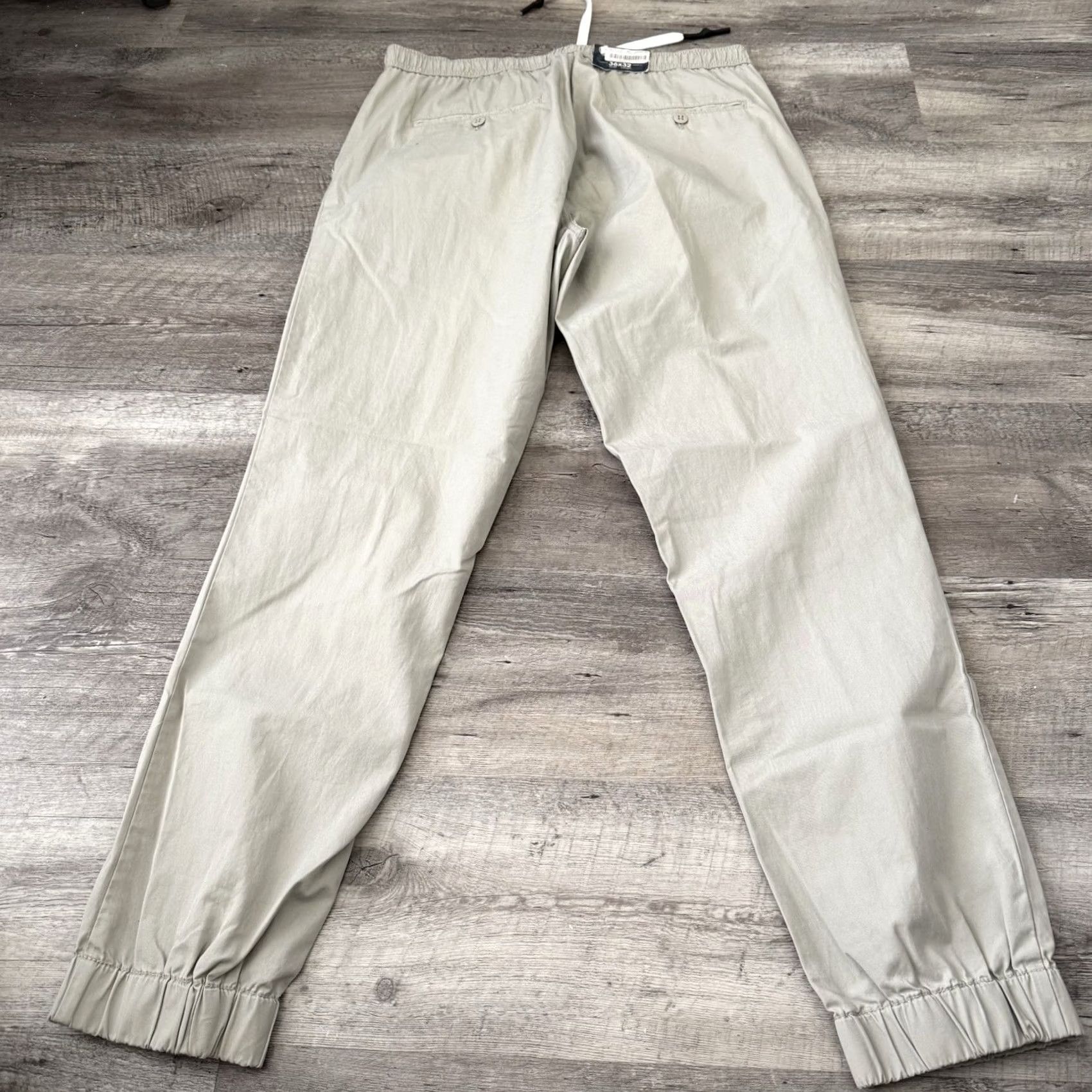 Cremieux Cremieux Joggers Mens 36x32 Beige Solid The Weekend Pant Cotton Elastic Waist Pockets Tapered Regular -Adult- Mens Size US 36 / EU 52 - 5 Thumbnail
