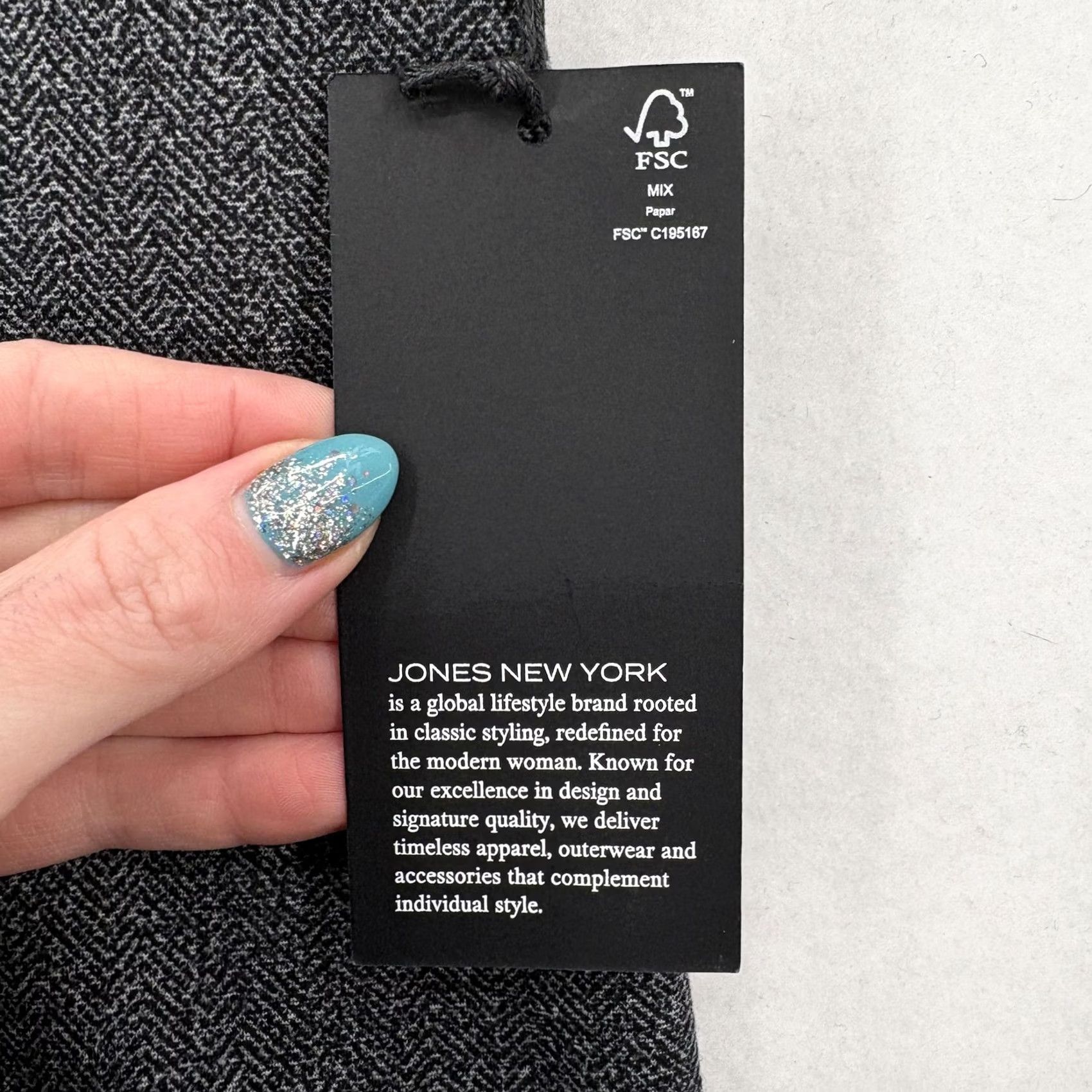 Jones New York Jones New York Wide-Leg Ponte Pants Womens Medium Gray Herringbone Stretch NWT Size 32" / US 10 / IT 46 - 4 Thumbnail