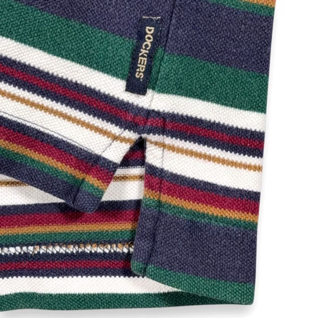 Dockers VINTAGE Dockers Polo Shirt Shirt Adult MEDIUM Blue White Green Gold Striped Logo 80s Mens Size US M / EU 48-50 / 2 - 6 Thumbnail