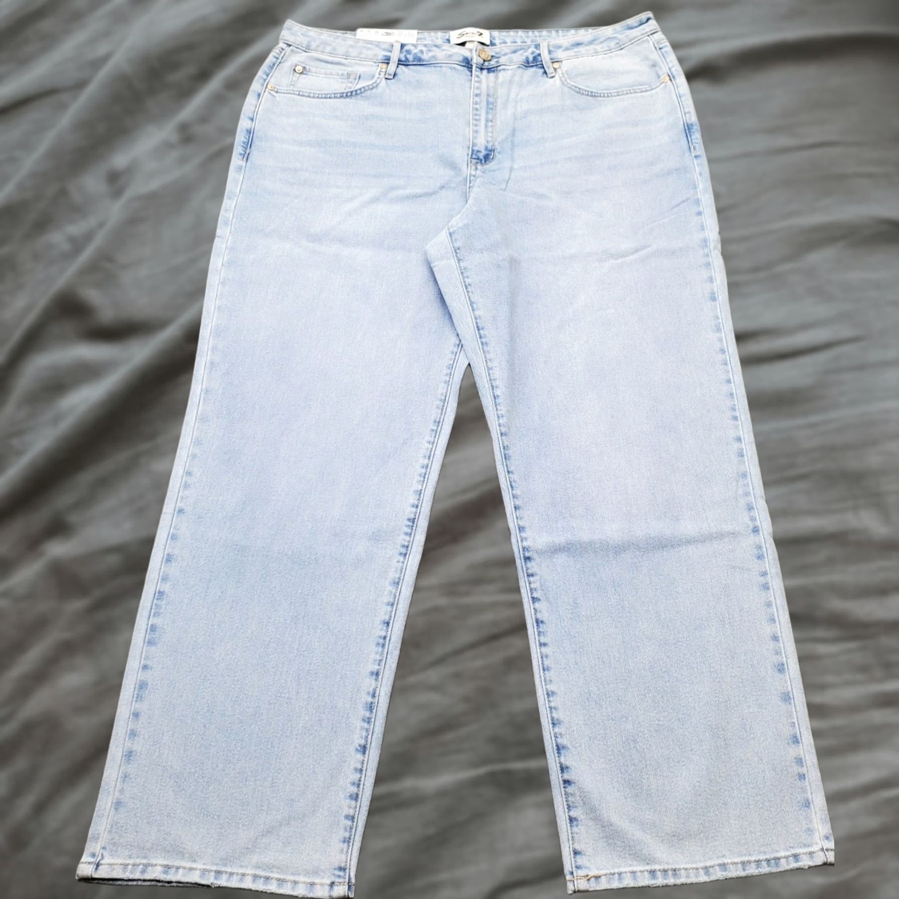 Vintage Seven7 Jeans Womens Size 16 Blue Denim Premium Light Wash Straight Leg MY10341DE Jeans Size 38" / US 16 / IT 52 - 1 Thumbnail