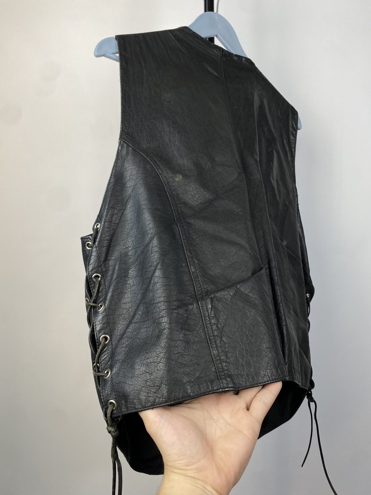 Genuine Leather × Leather × Vintage Vintage 70s rare Cowboy Stars & Stripes USA Leather Vest Size US S / EU 44-46 / 1 - 12 Thumbnail